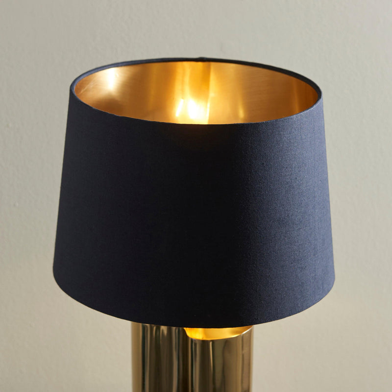 Endon Calan 1 Light Gold Table Lamp With Black Shade