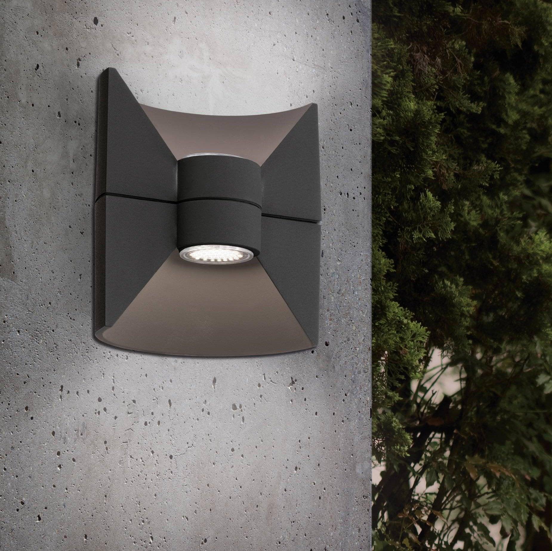 eglo redondo grey aluminium ip44 led outdoor wall light