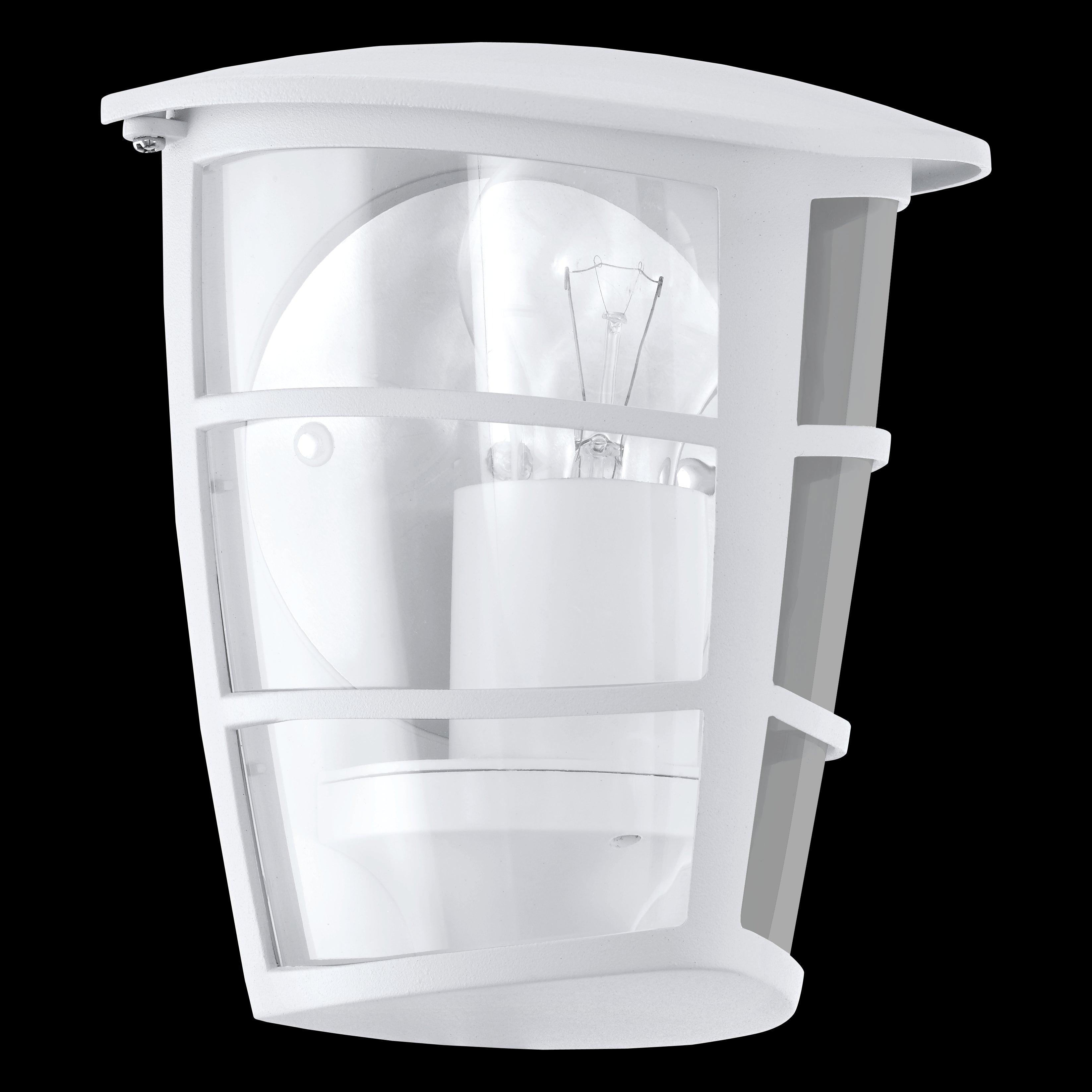 eglo aloria ip44 white lantern outdoor wall light living room close up
