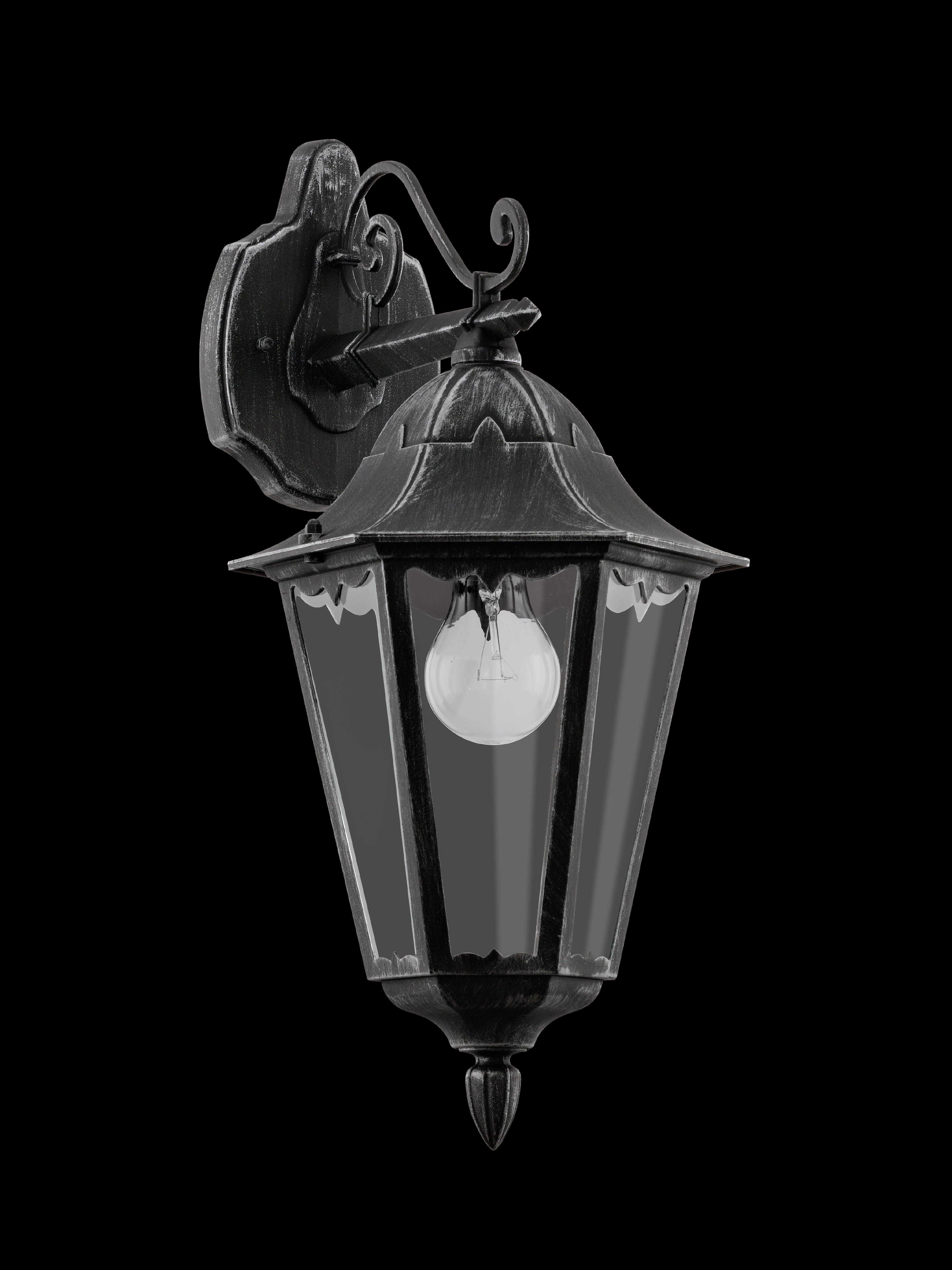 eglo navedo ip44 black silver hanging lantern outdoor wall light Kitchen Lighting Close Up