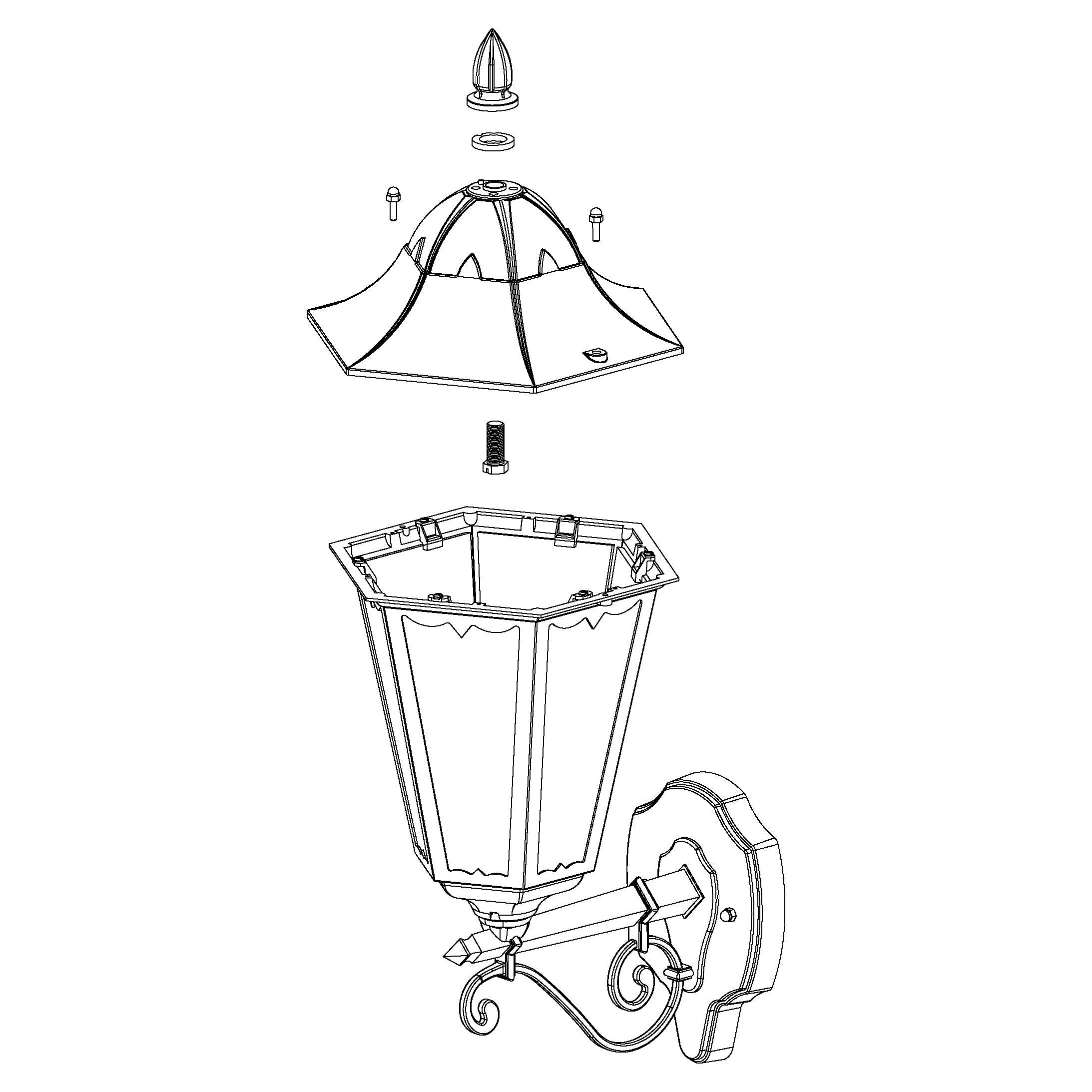 eglo navedo ip44 black silver upright lantern outdoor wall light hallway lighting 