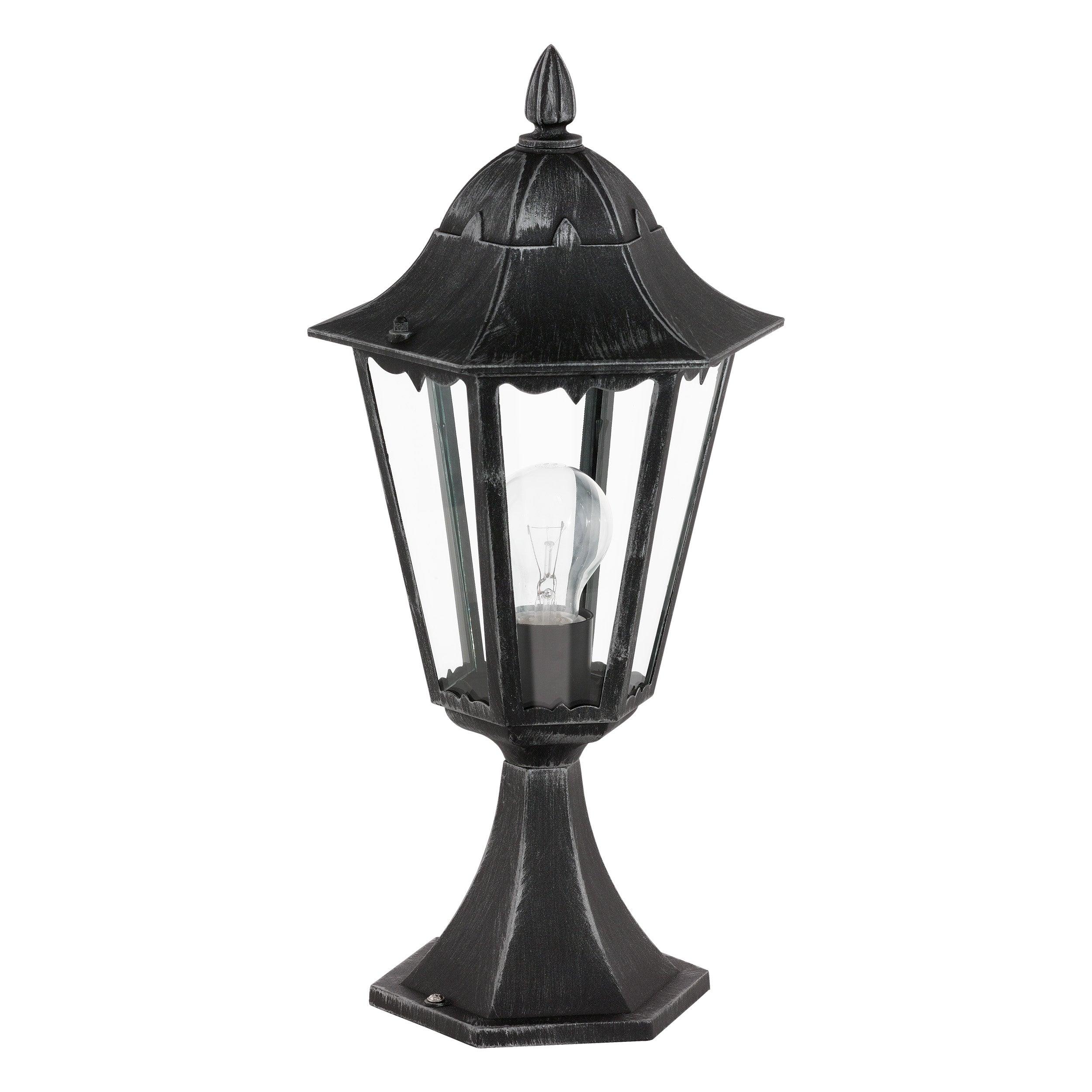 Eglo Navedo IP44 Black & Silver Pedestal Light-WAREHOUSE-40-200326