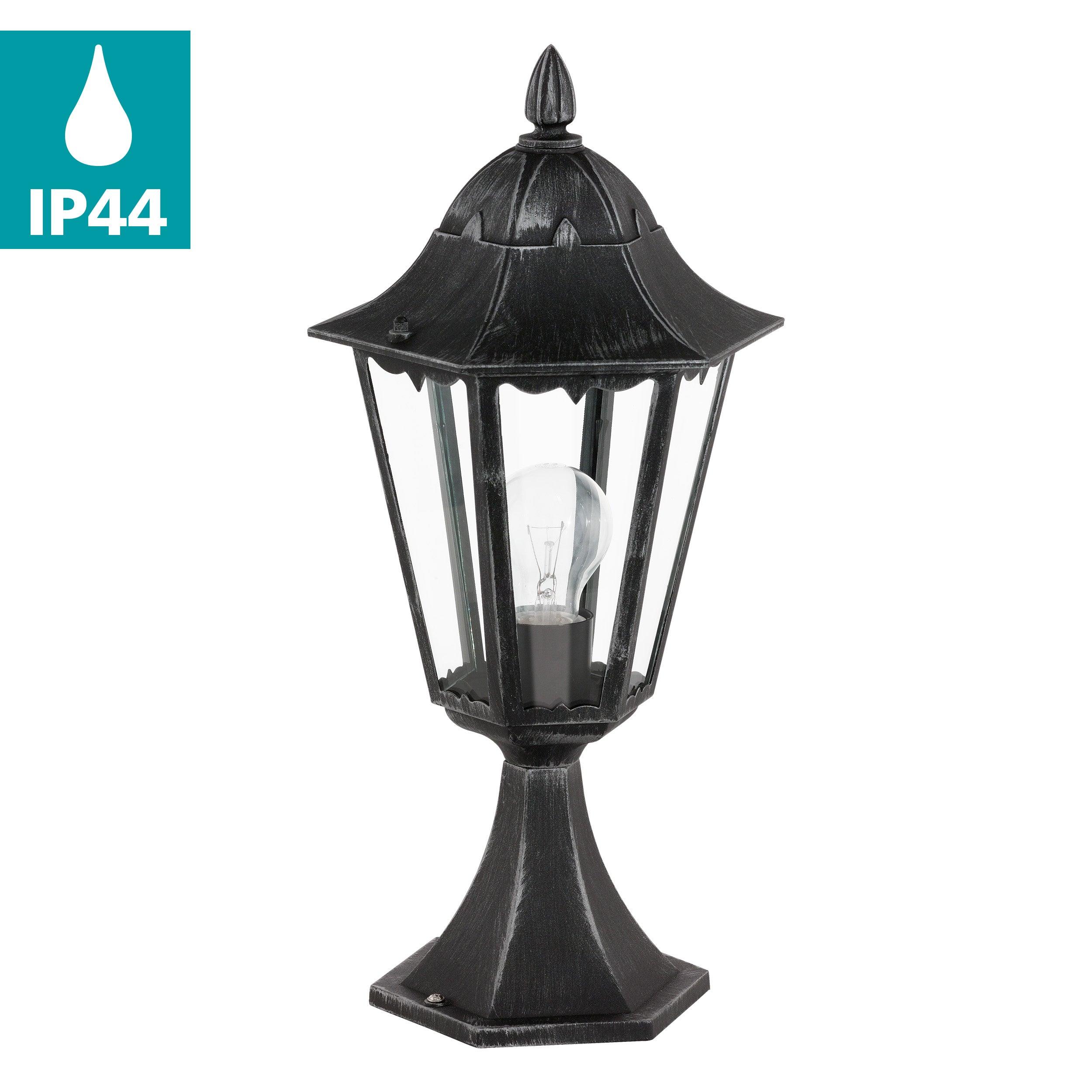 Eglo Navedo IP44 Black & Silver Pedestal Light-WAREHOUSE-40-200326
