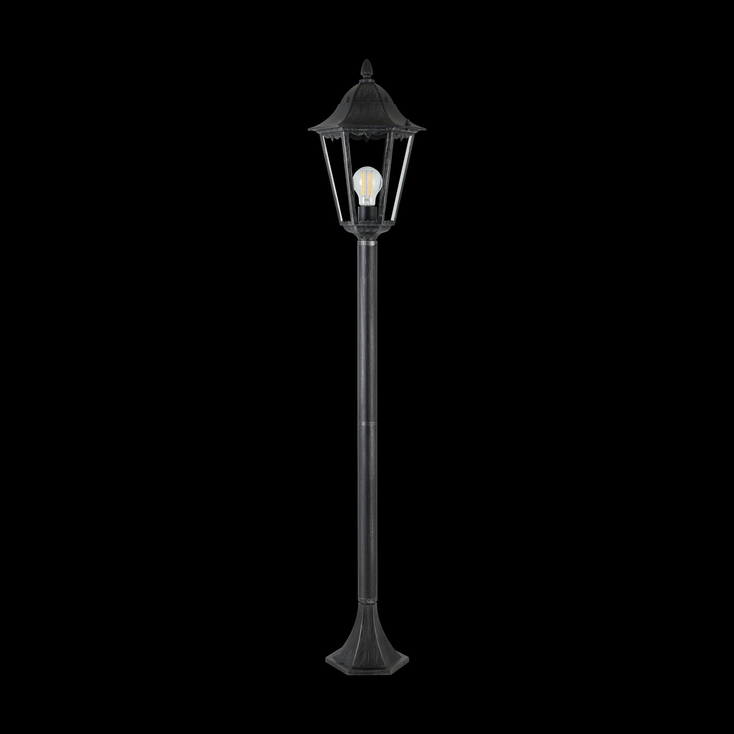 eglo navedo black silver bollard pathway outdoor ip44 light living room image