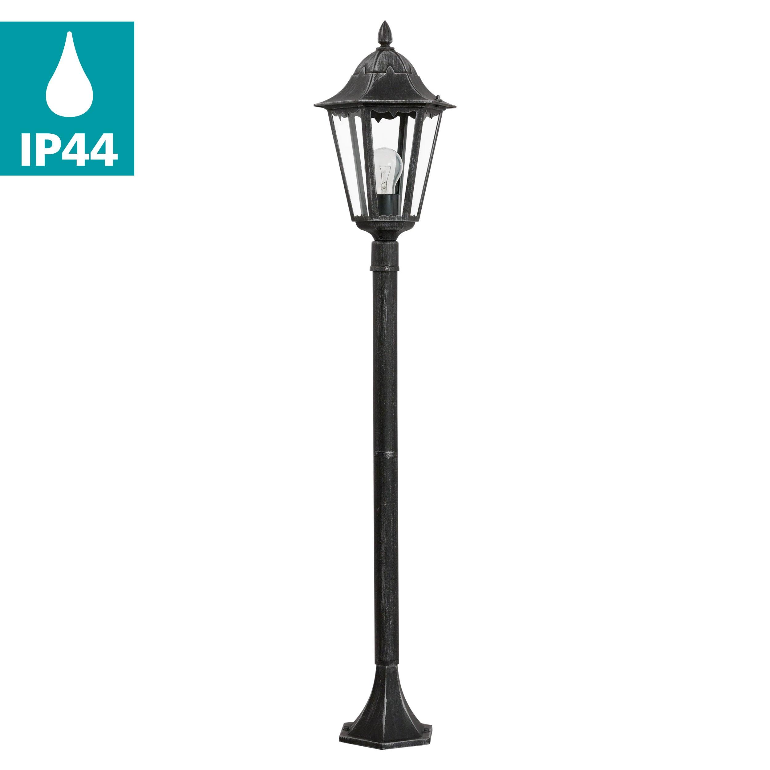 eglo navedo black silver bollard pathway outdoor ip44 light kitchen lighting 