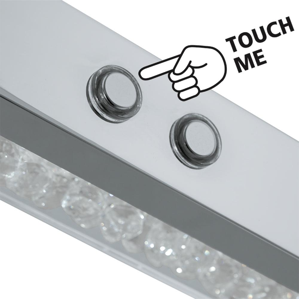 eglo cardito 1 100cm chrome bar led pendant clear glass crystals kitchen lighting 