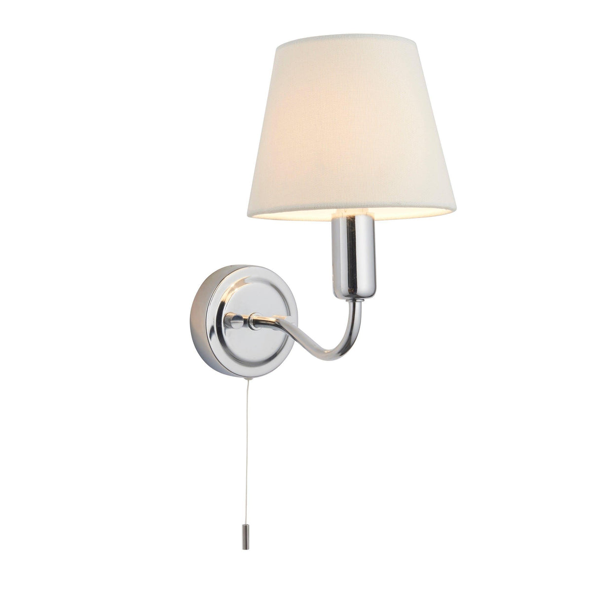 Conway Chrome Pull Cord Bathroom Wall Light with Beige Shade-warehouse-180926
