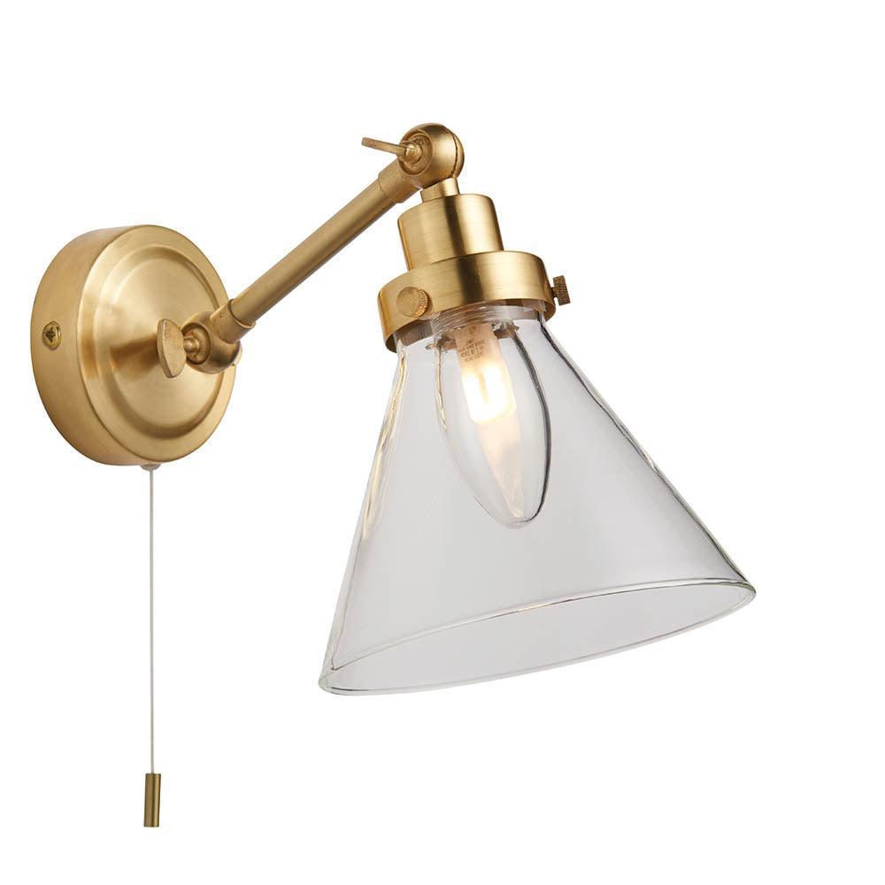 Endon Faraday Brass Finish Bathroom Wall Light-WAREHOUSE-40-290626