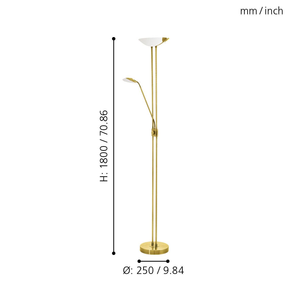 eglo baya led brass mother child led floor lamp living room image