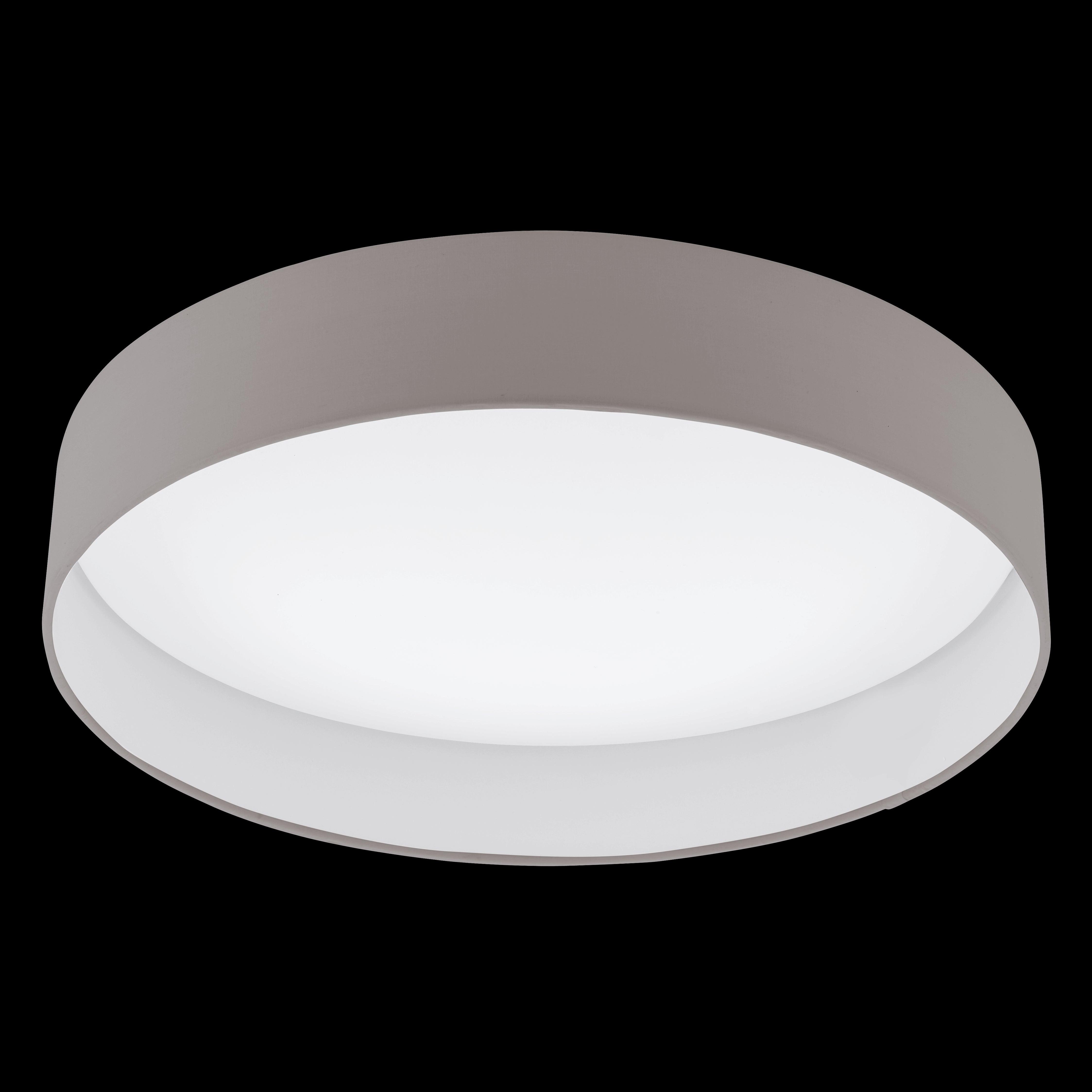 eglo palomaro flush 50cm taupe led drum ceiling shade living room close up