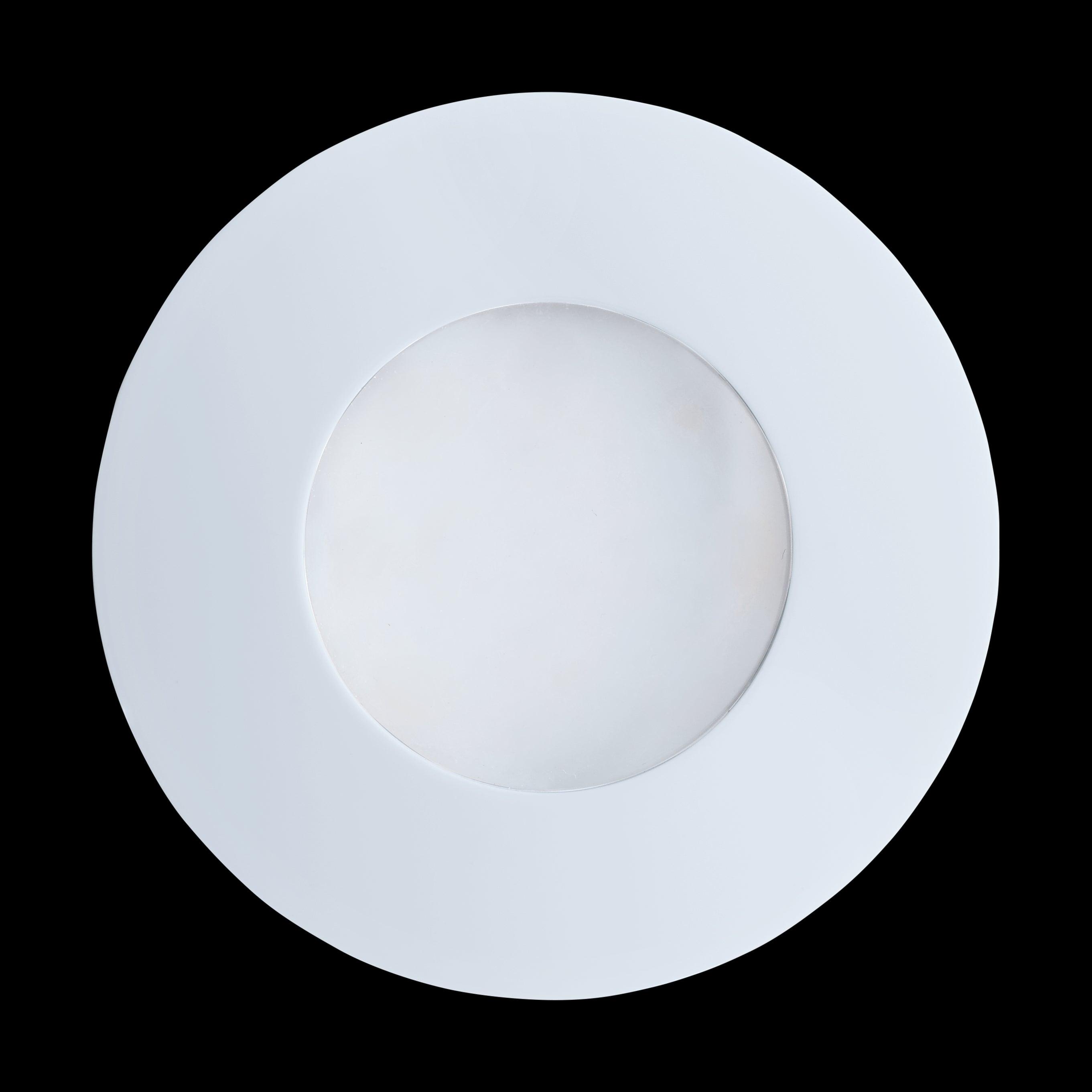 eglo margo led white round recessed ground uplighter living room close up