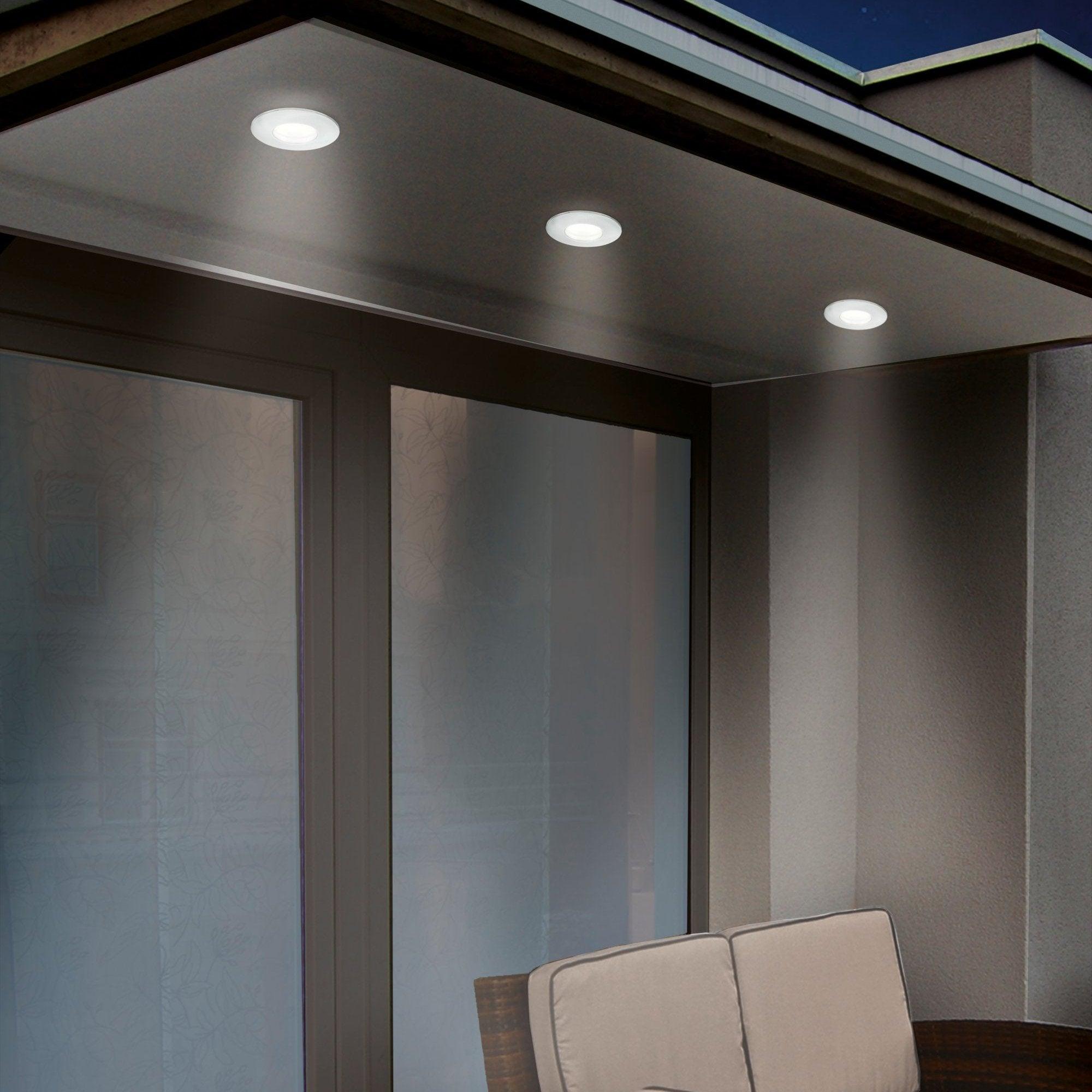 eglo margo led white round recessed ground uplighter