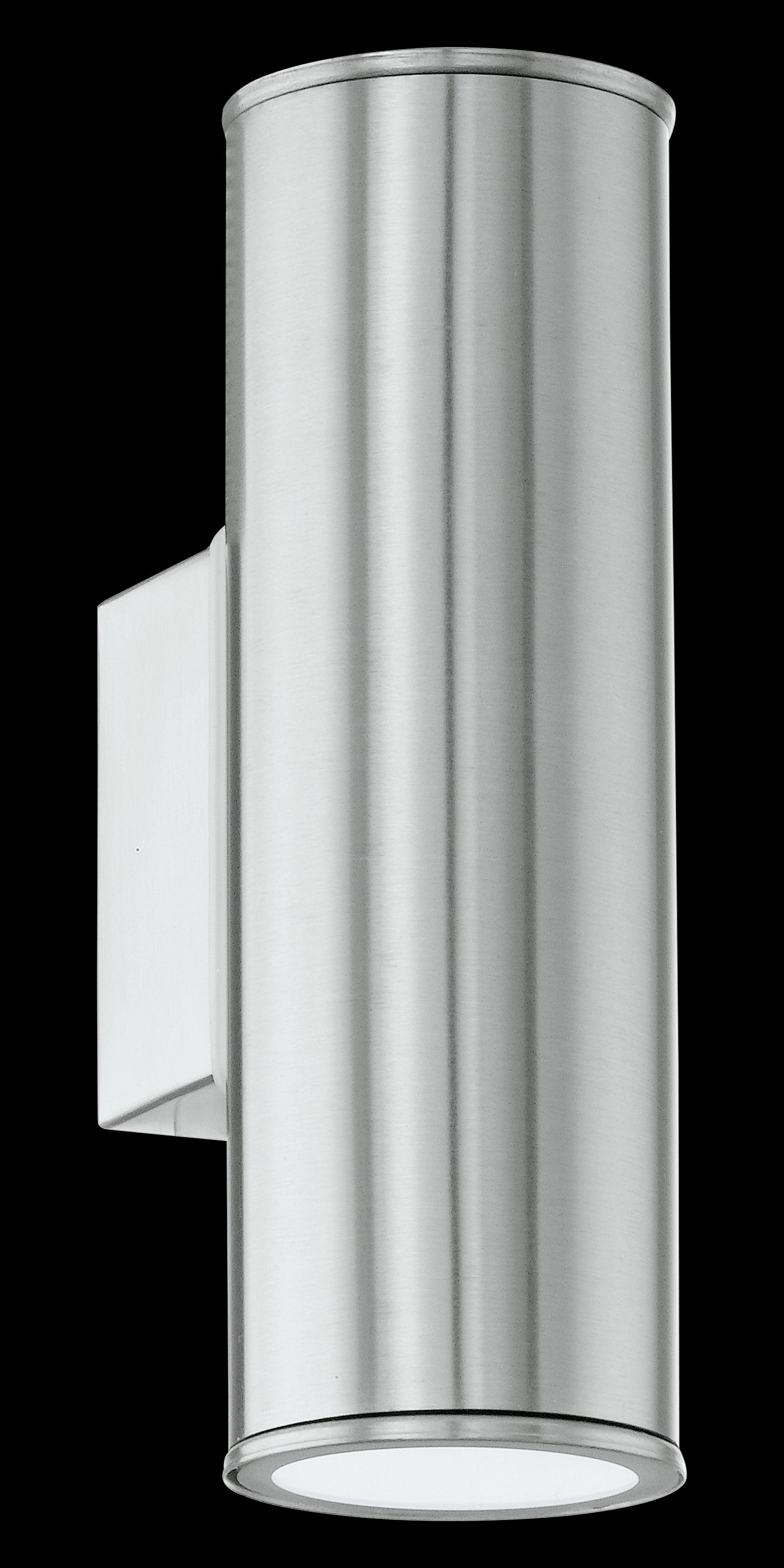 eglo riga stainless steel ip44 up down wall light living room image