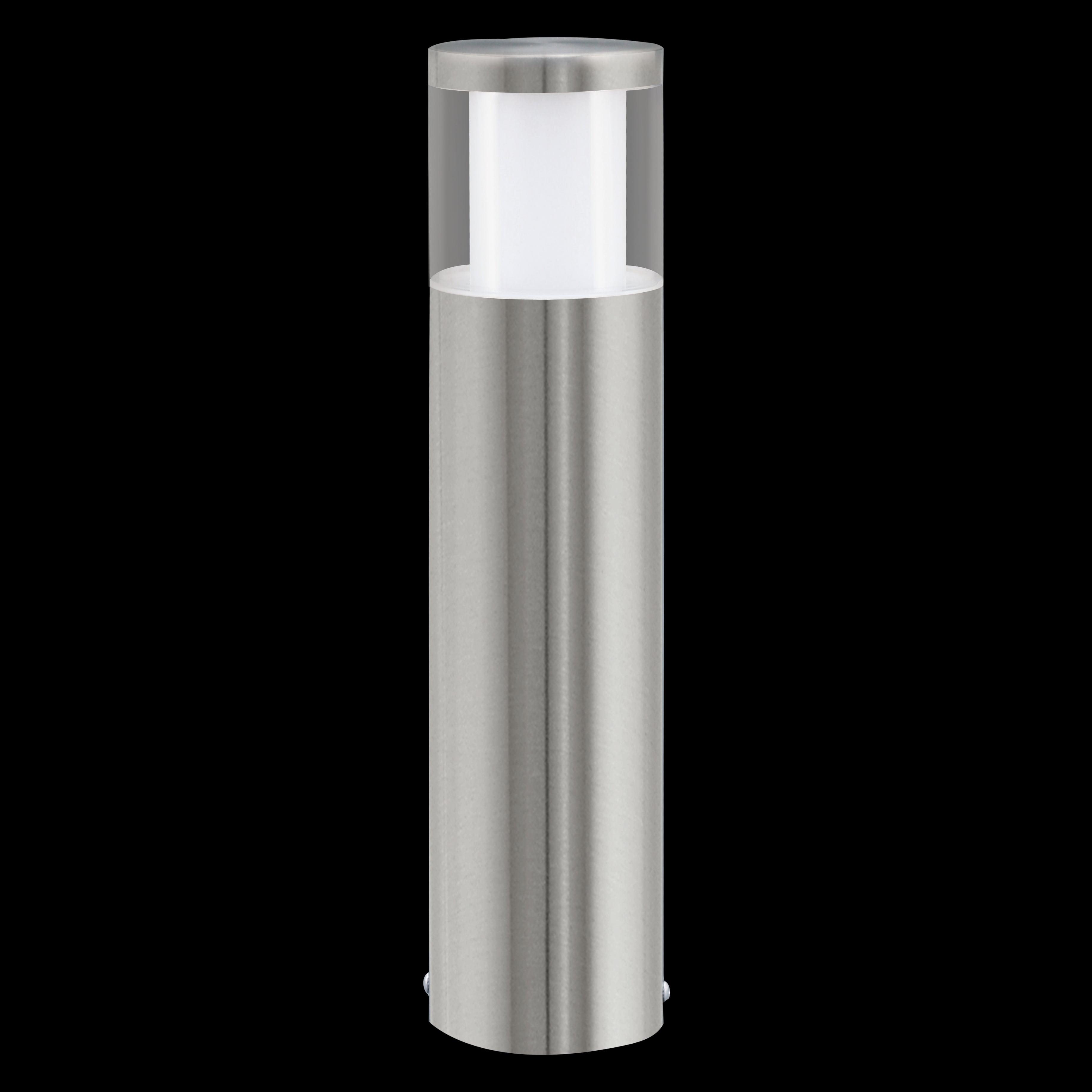eglo basalgo 1 silver led ip44 outdoor bollard living room close up