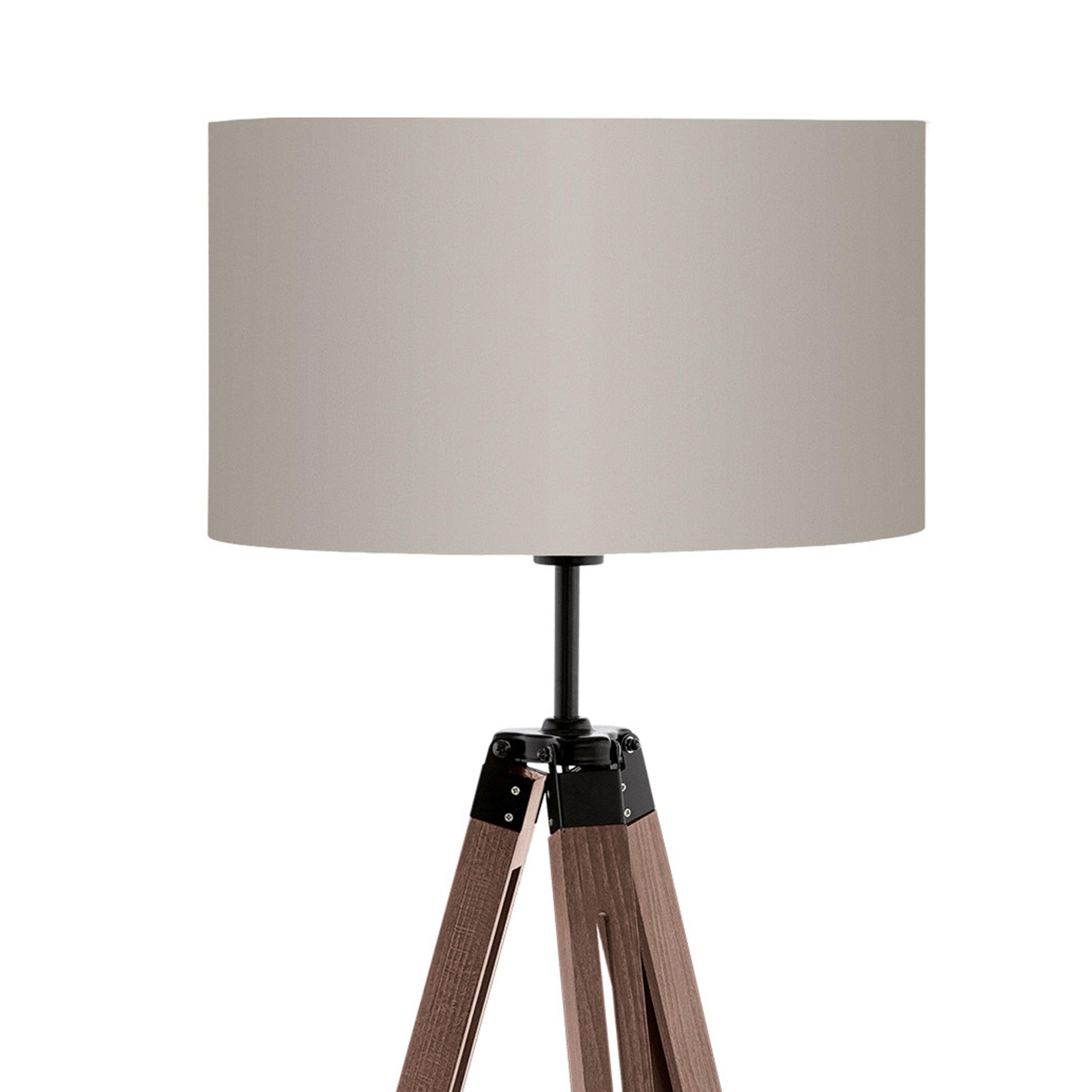 eglo lantada adjustable wood tripod floor lamp taupe fabric shade hallway lighting 