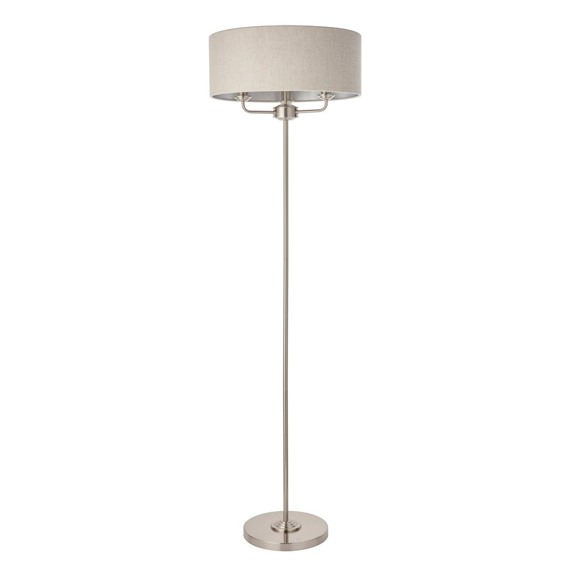 Highclere Modern Brushed Chrome Floor Lamp