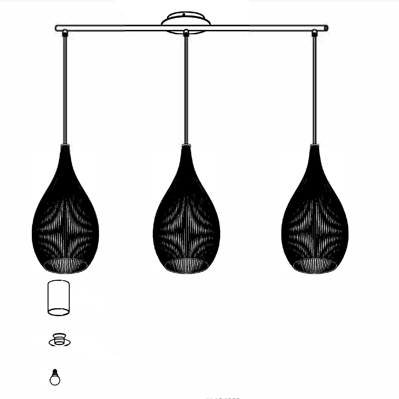eglo razoni 3 light black rounded wire glass shaded pendant Kitchen Lighting Close Up