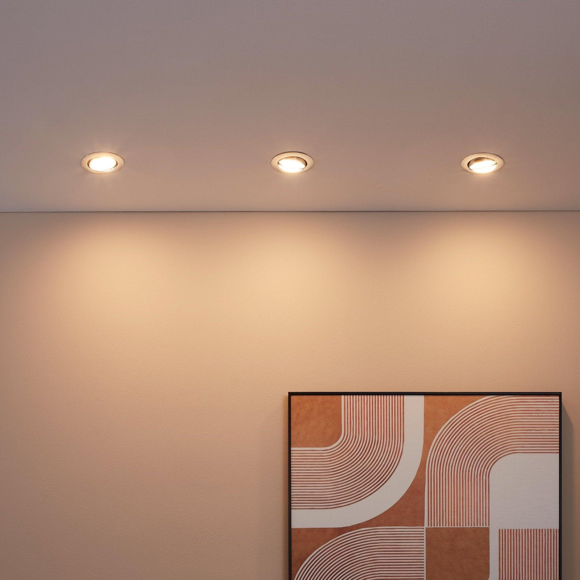eglo peneto set of 3 chrome recessed downlights 8 7cm