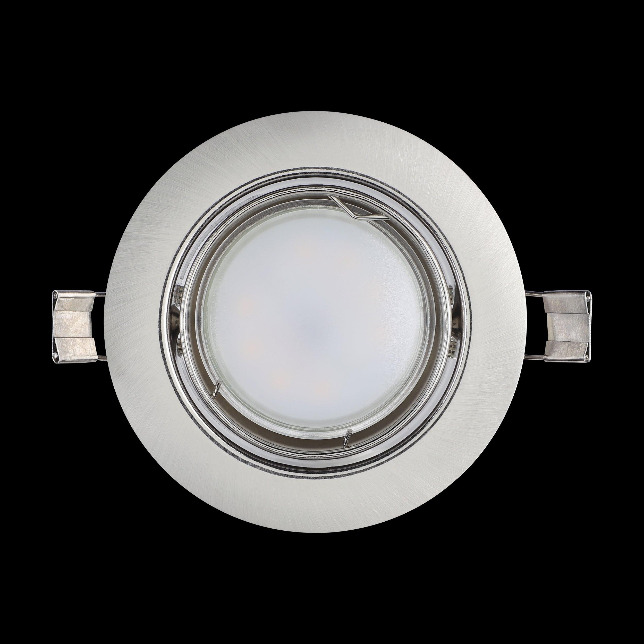 eglo peneto set of 3 nickel recessed downlights 8 7cm living room close up