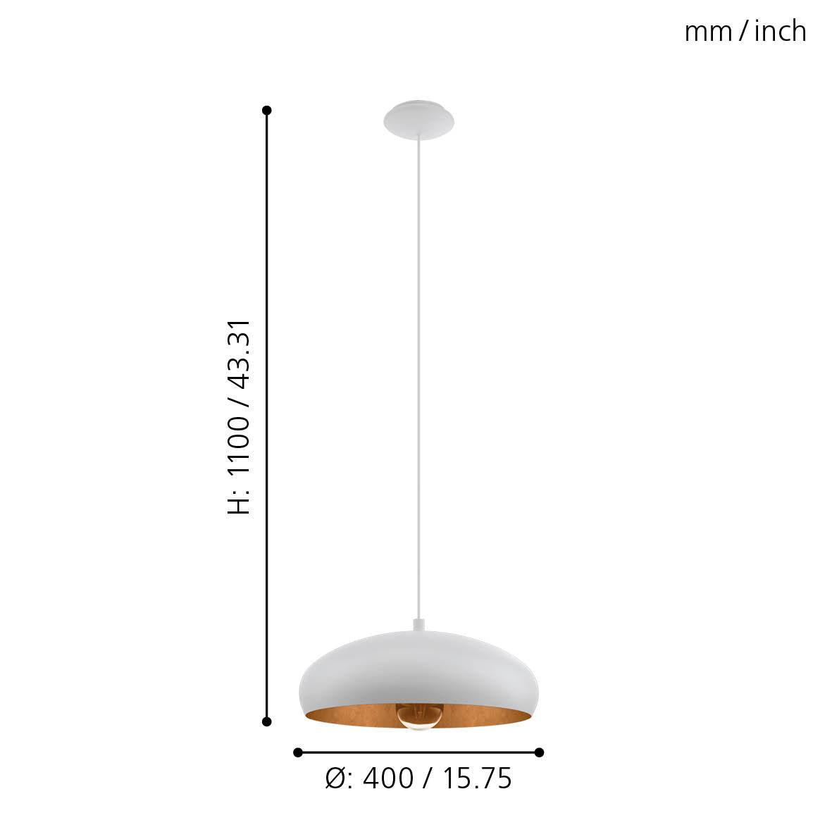 eglo mogano 1 white metal copper ceiling pendant kitchen lighting 