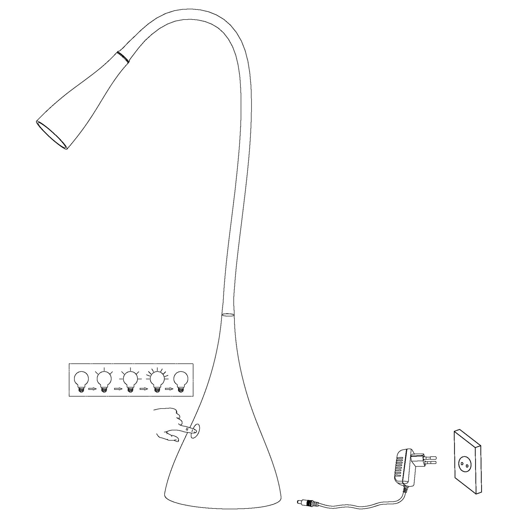 eglo snapora black led touch desk lamp hallway lighting 