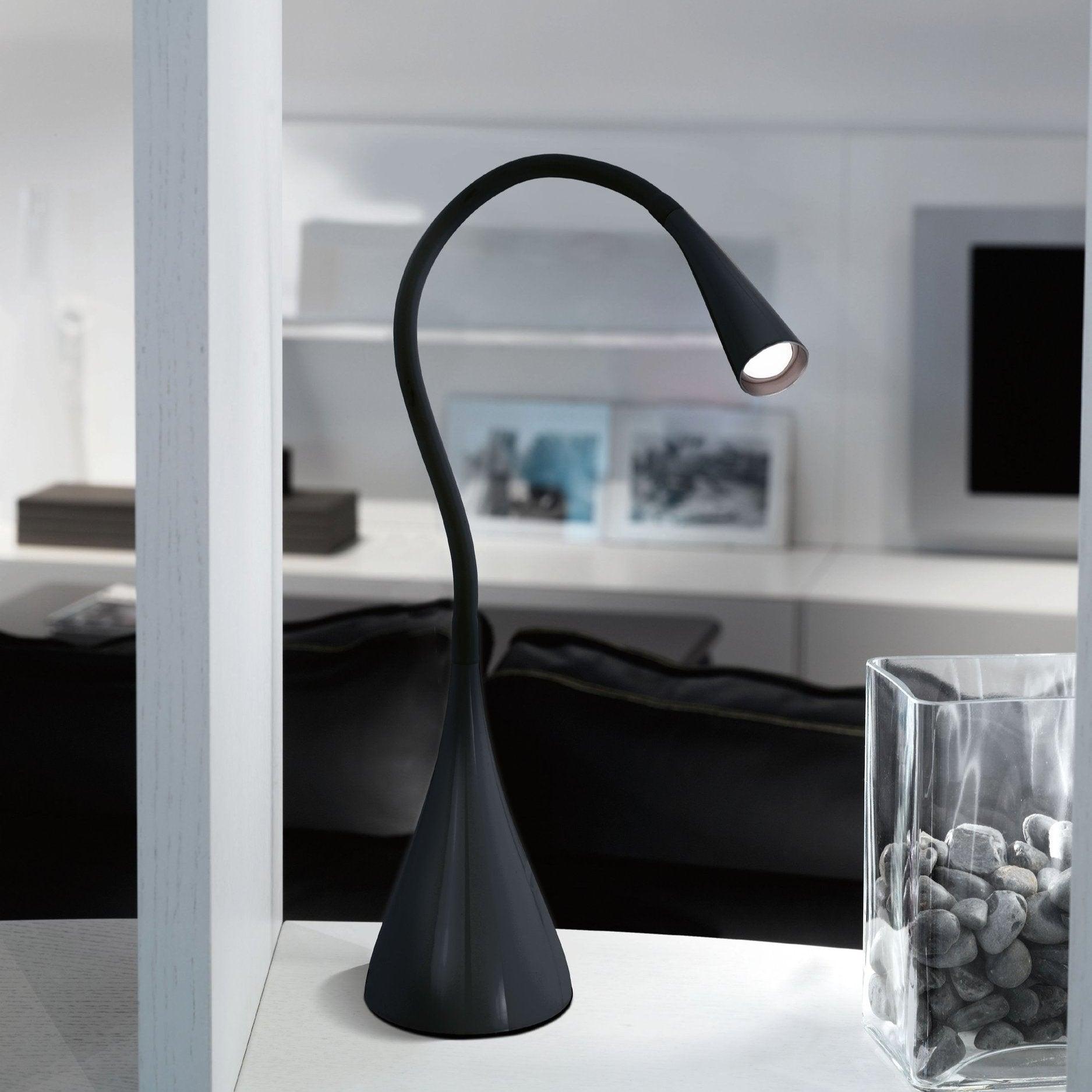 eglo snapora black led touch desk lamp
