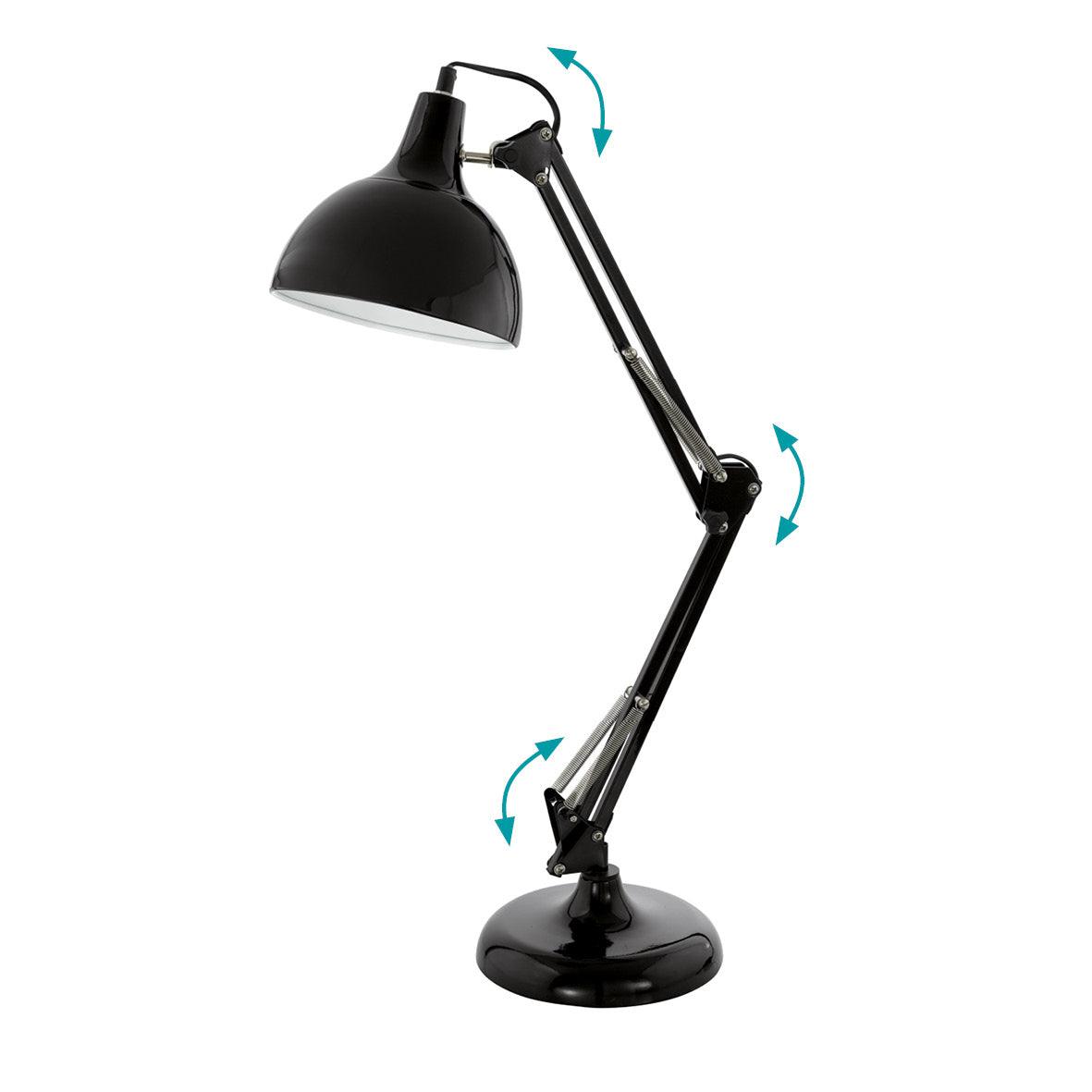 eglo borgillio black metal adjustable desk lamp living room image