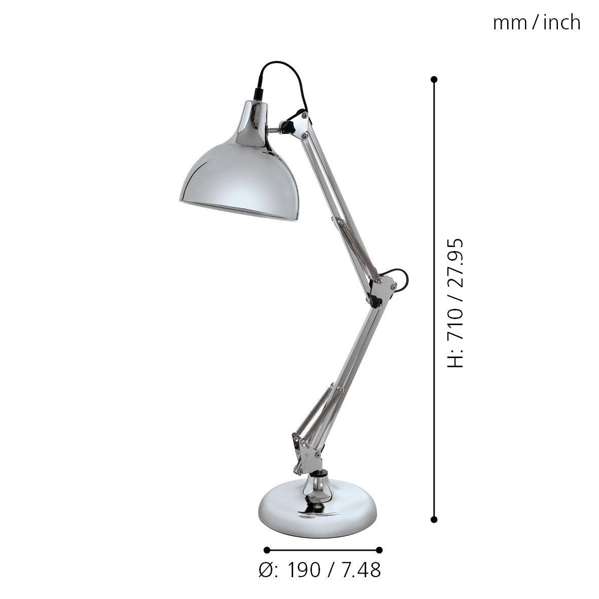 eglo borgillio silver adjustable desk lamp living room close up