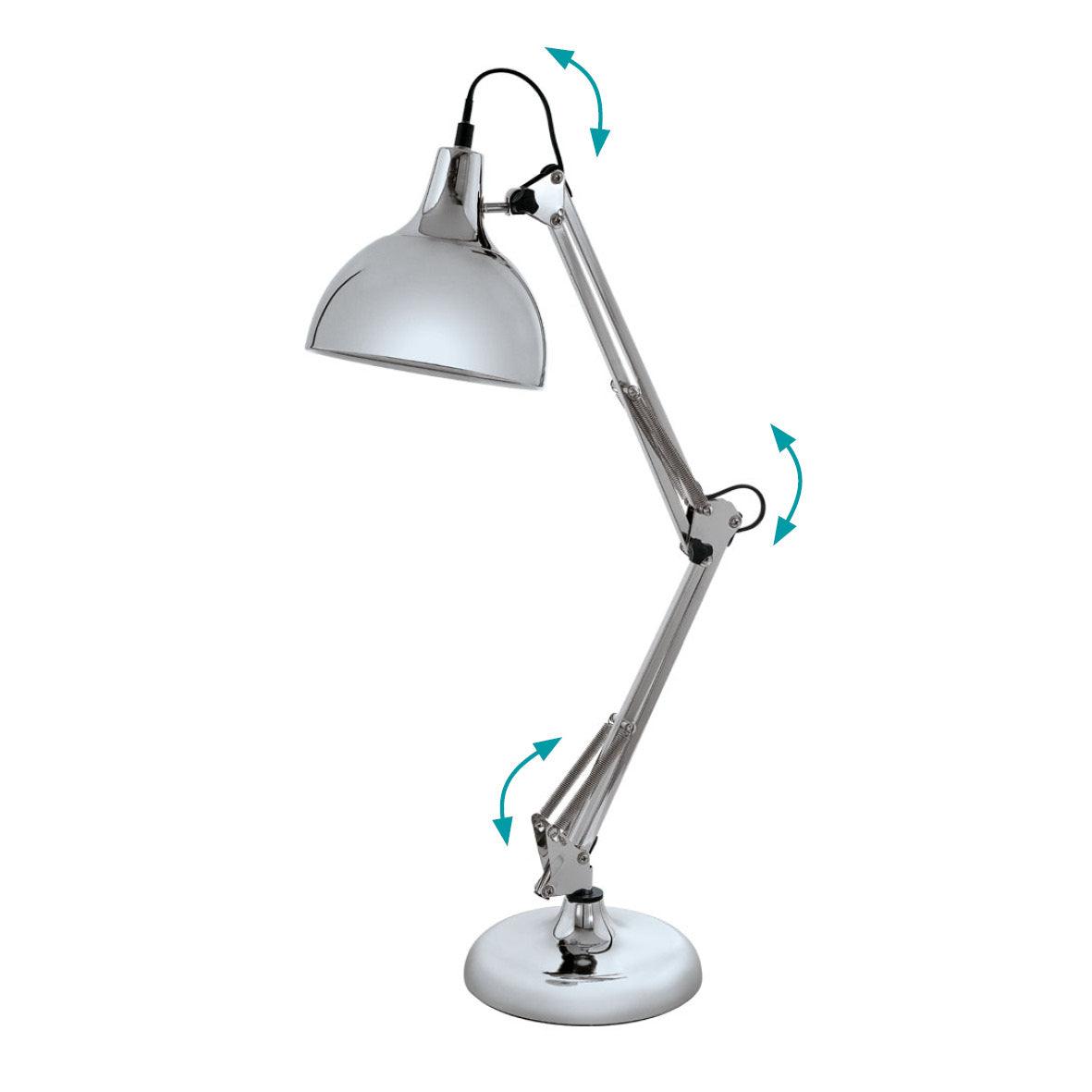 eglo borgillio silver adjustable desk lamp living room image