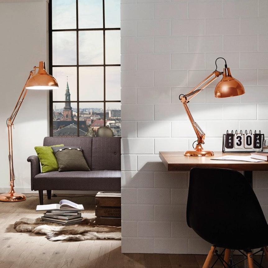 eglo borgillio copper adjustable desk lamp