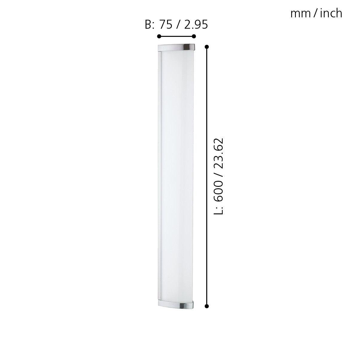 eglo gita 2 ip44 chrome led bathroom wall light 60cm living room image