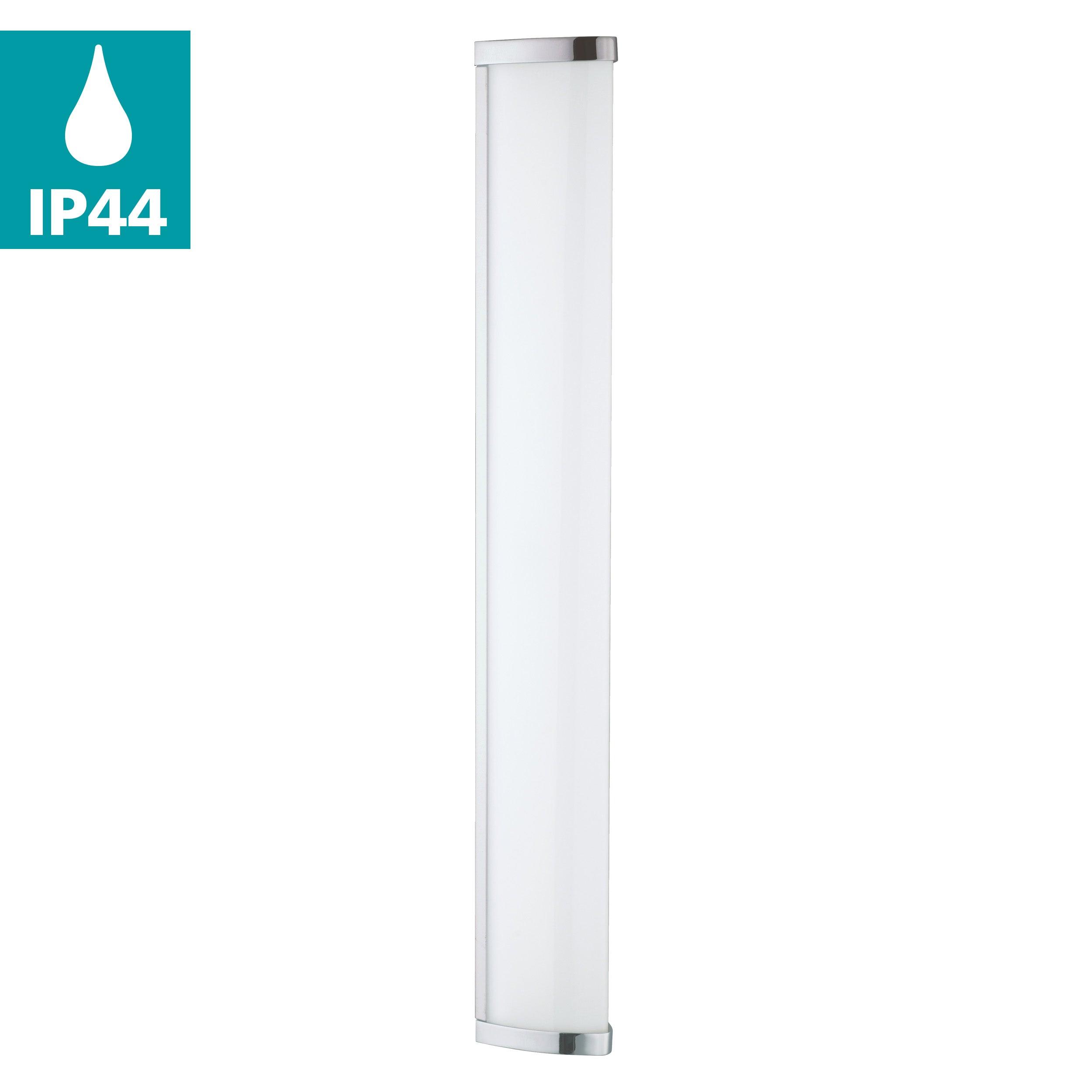 eglo gita 2 ip44 chrome led bathroom wall light 60cm living room close up