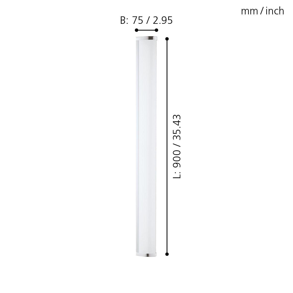 eglo gita 2 ip44 chrome led bathroom wall light 90cm kitchen lighting 