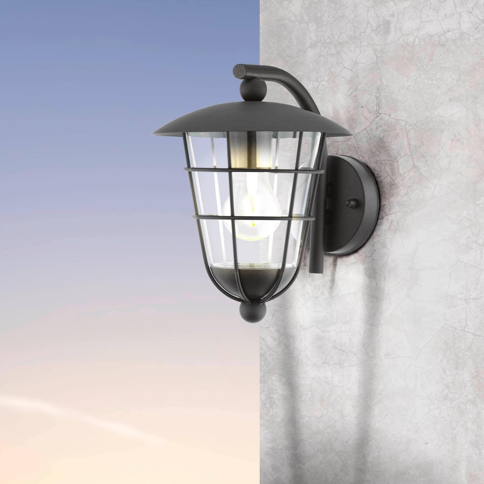 Eglo Pulfero Black Lantern IP44 Outdoor Wall Light-clearance