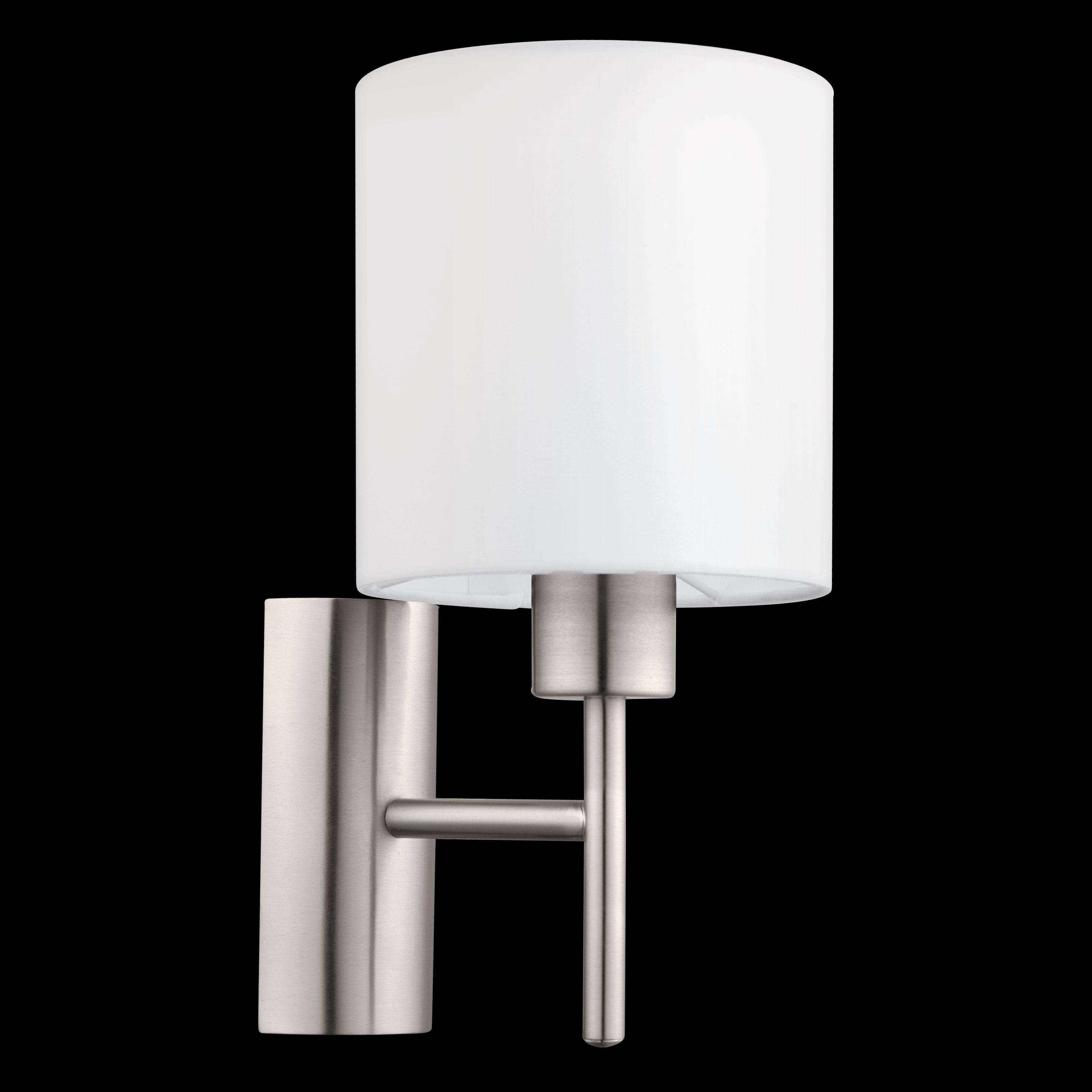 eglo pasteri nickel wall light white shade living room image