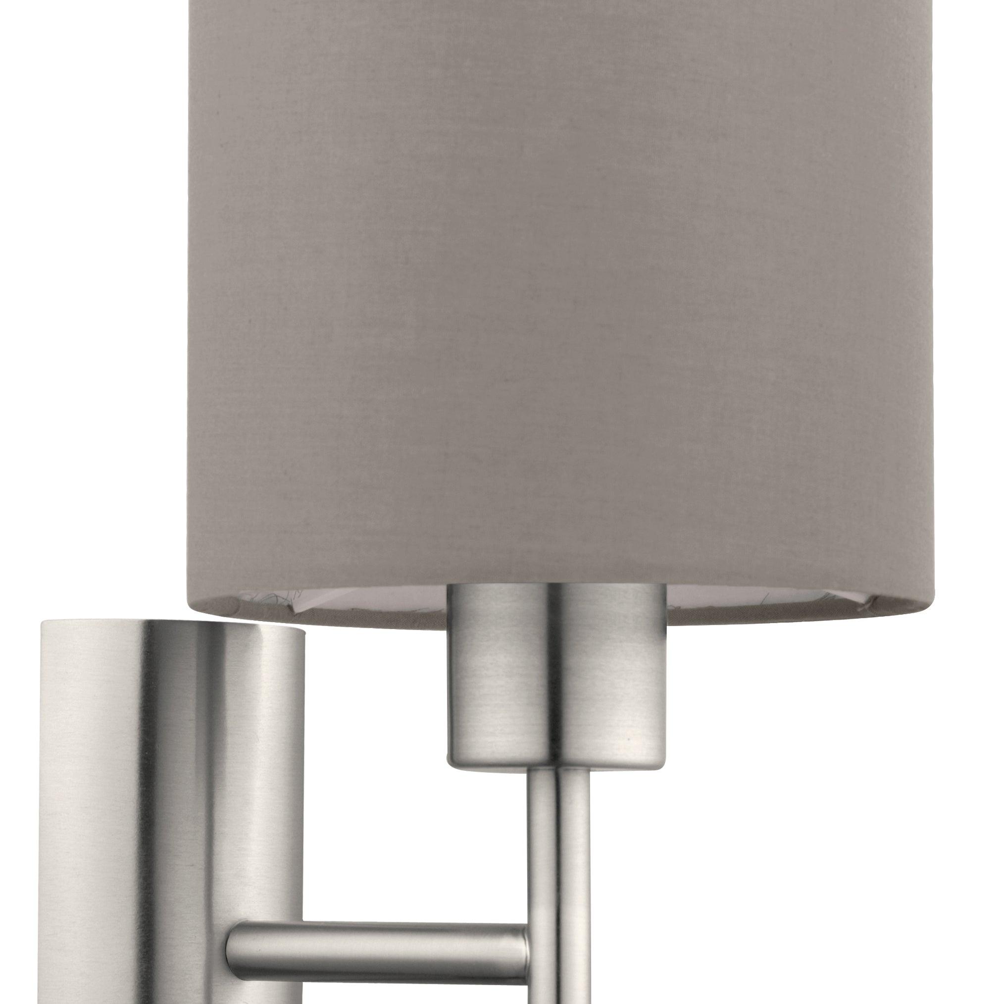 eglo pasteri nickel wall light taupe shade kitchen lighting 