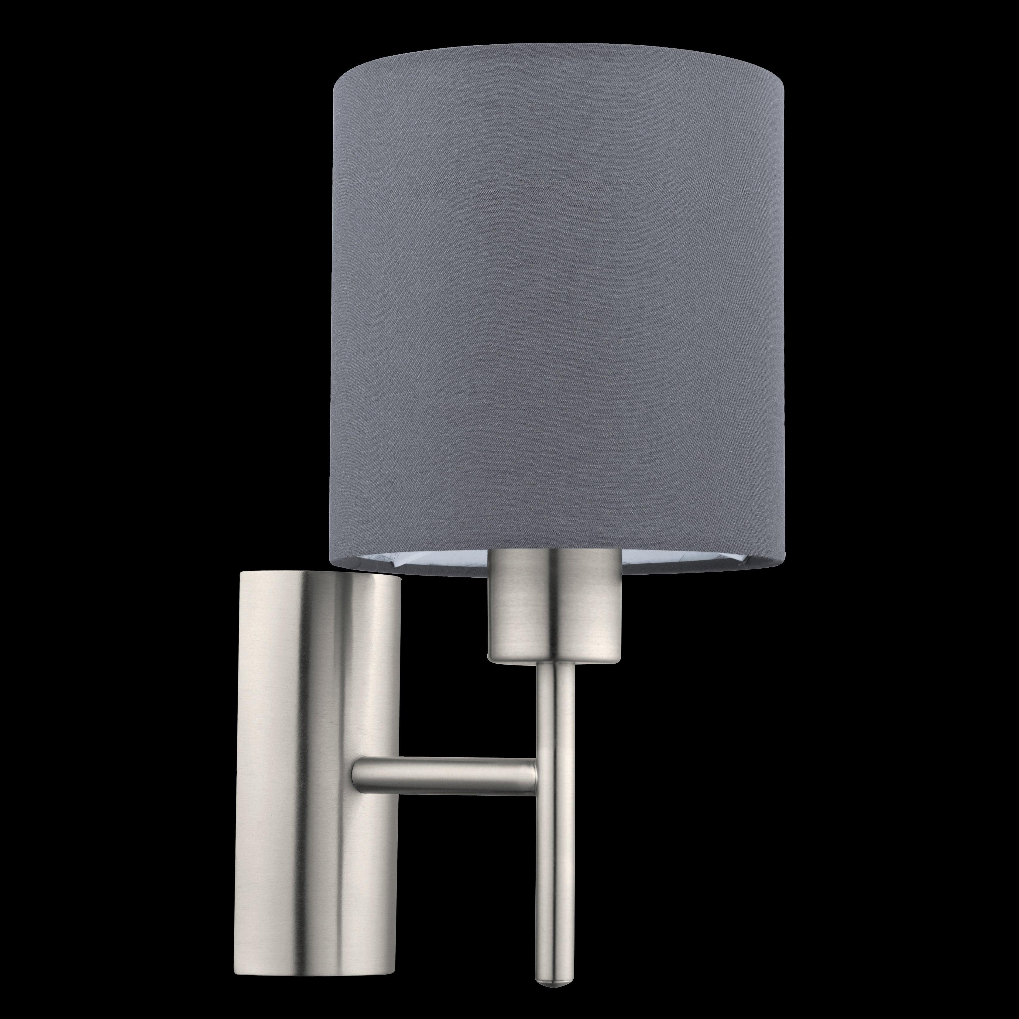 eglo pasteri nickel wall light grey shade living room image
