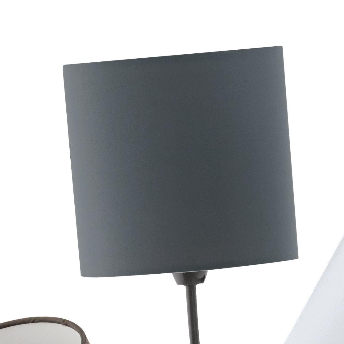 eglo maronda black 3 light floor lamp fabric shades living room close up