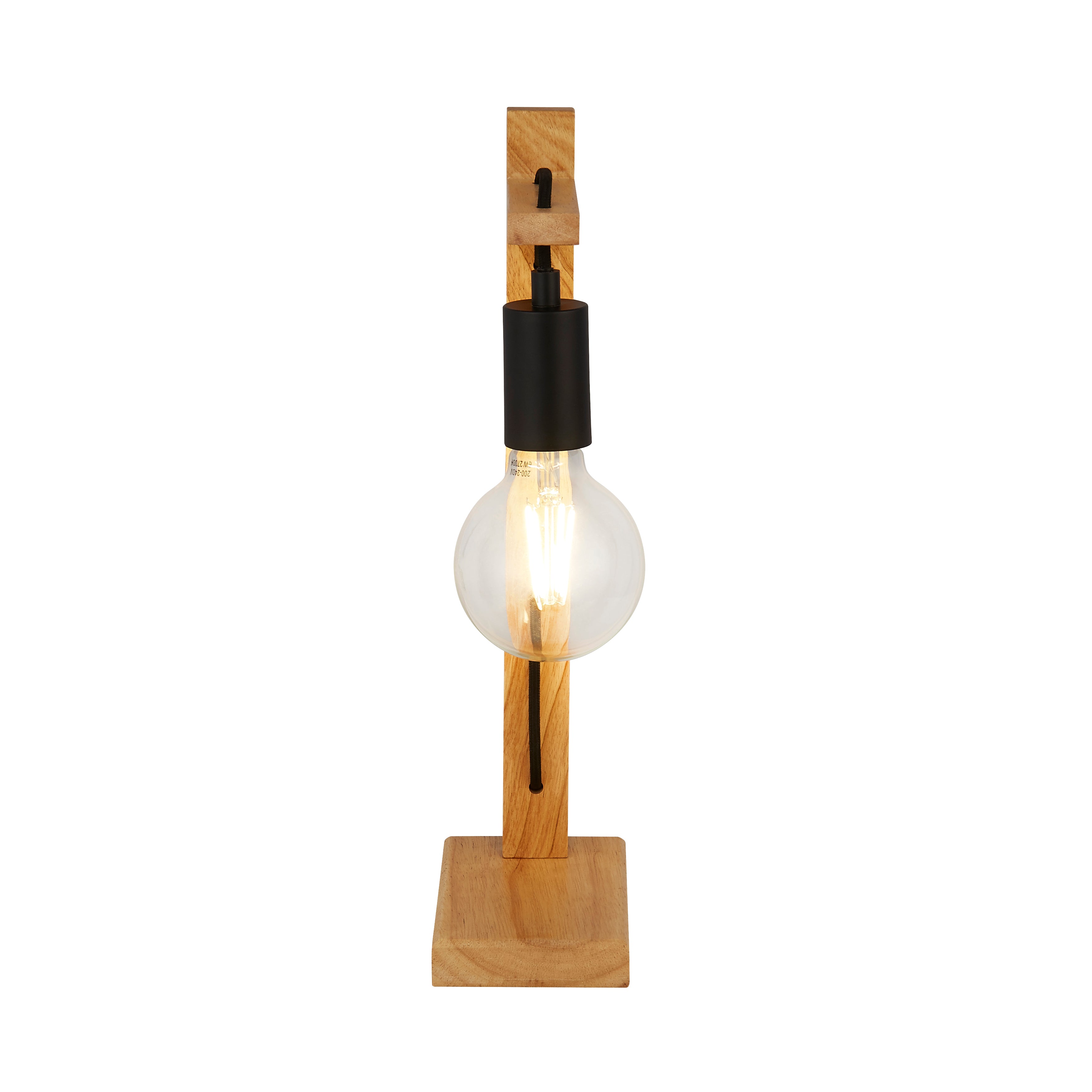 Searchlight Woody Wood & Black Table Lamp