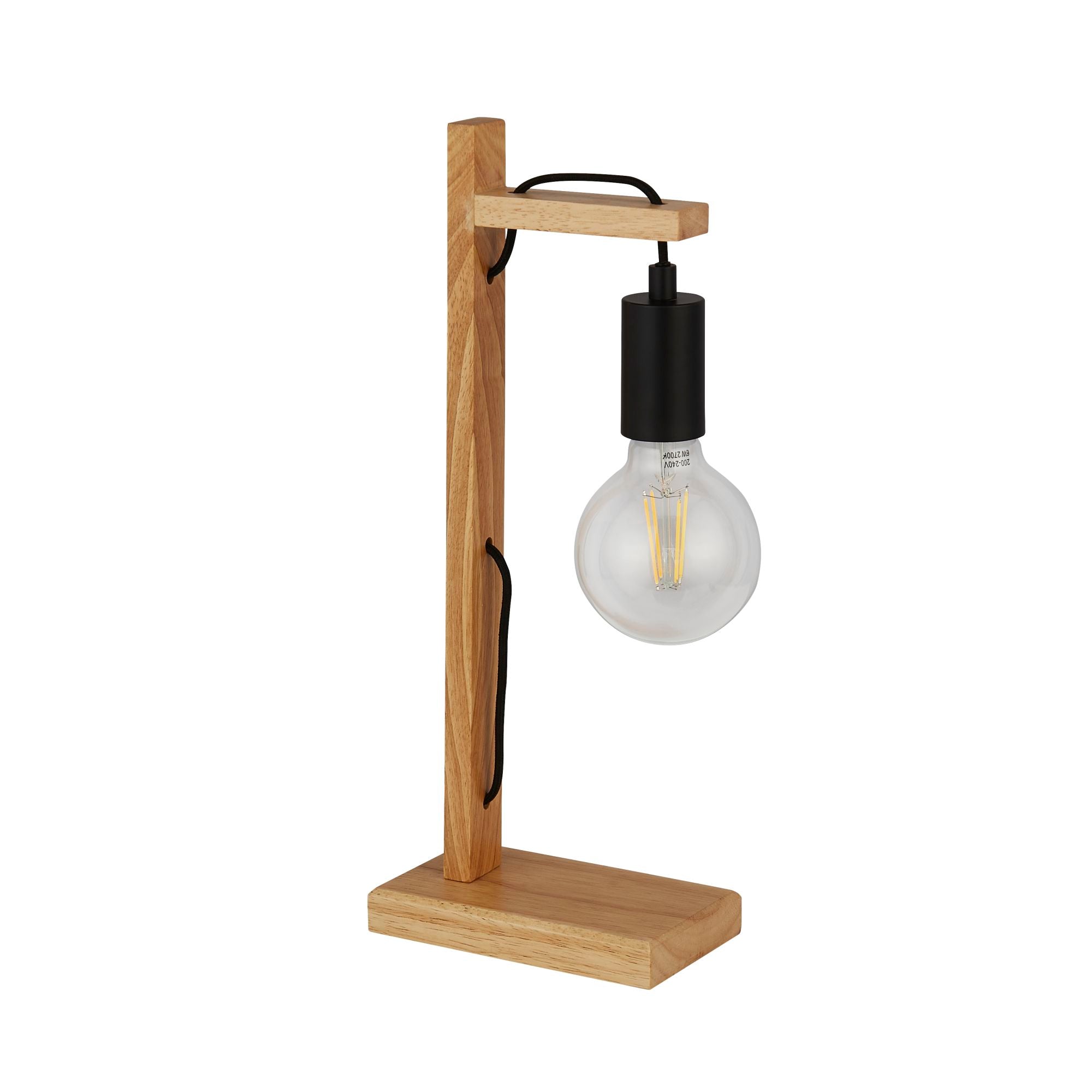 Searchlight Woody Wood & Black Table Lamp