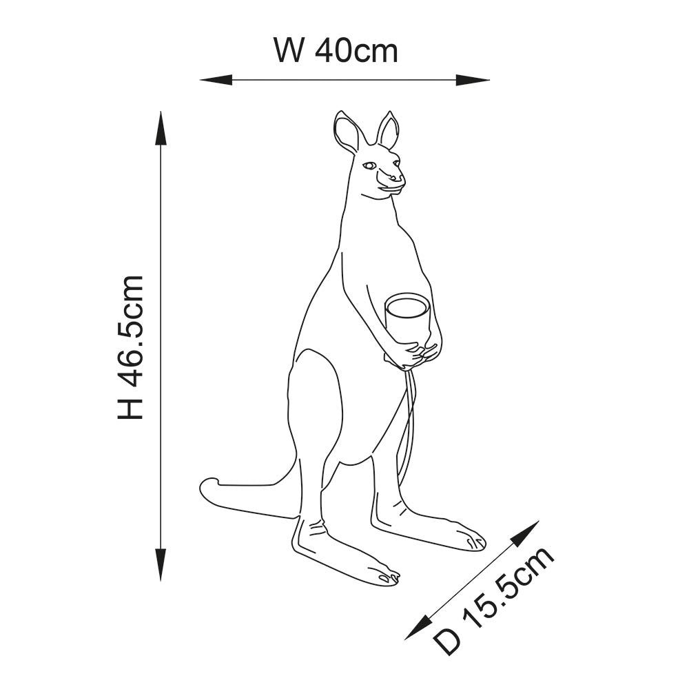 Kanga Silver Kangaroo Table Lamp