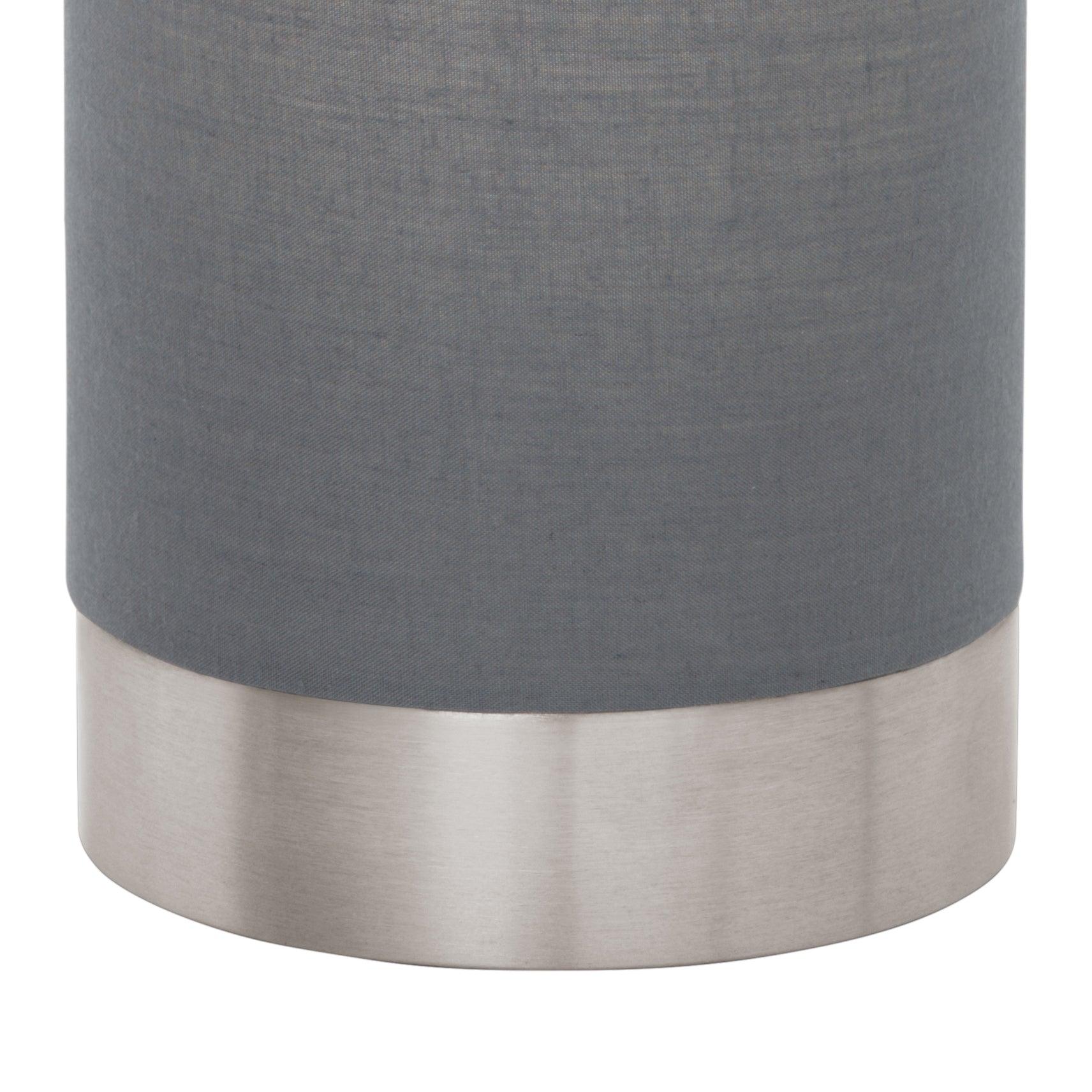 eglo pasteri nickel grey fabric cylindrical table lamp kitchen lighting 