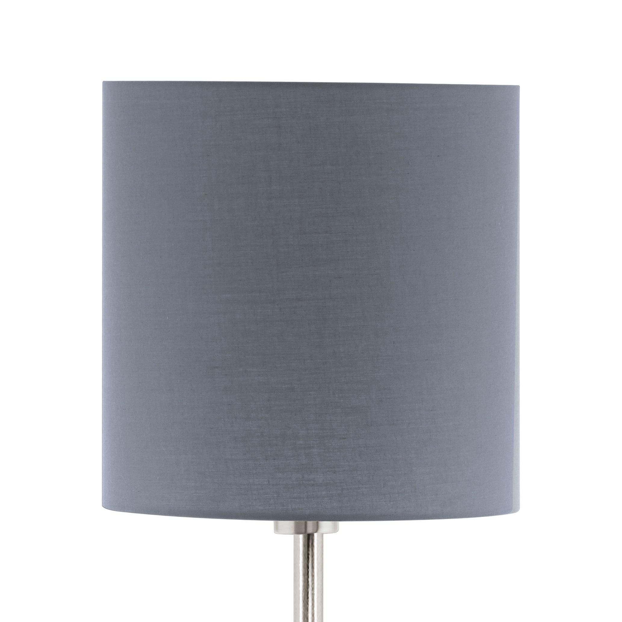 eglo pasteri nickel floor lamp with grey fabric shade kitchen lighting 