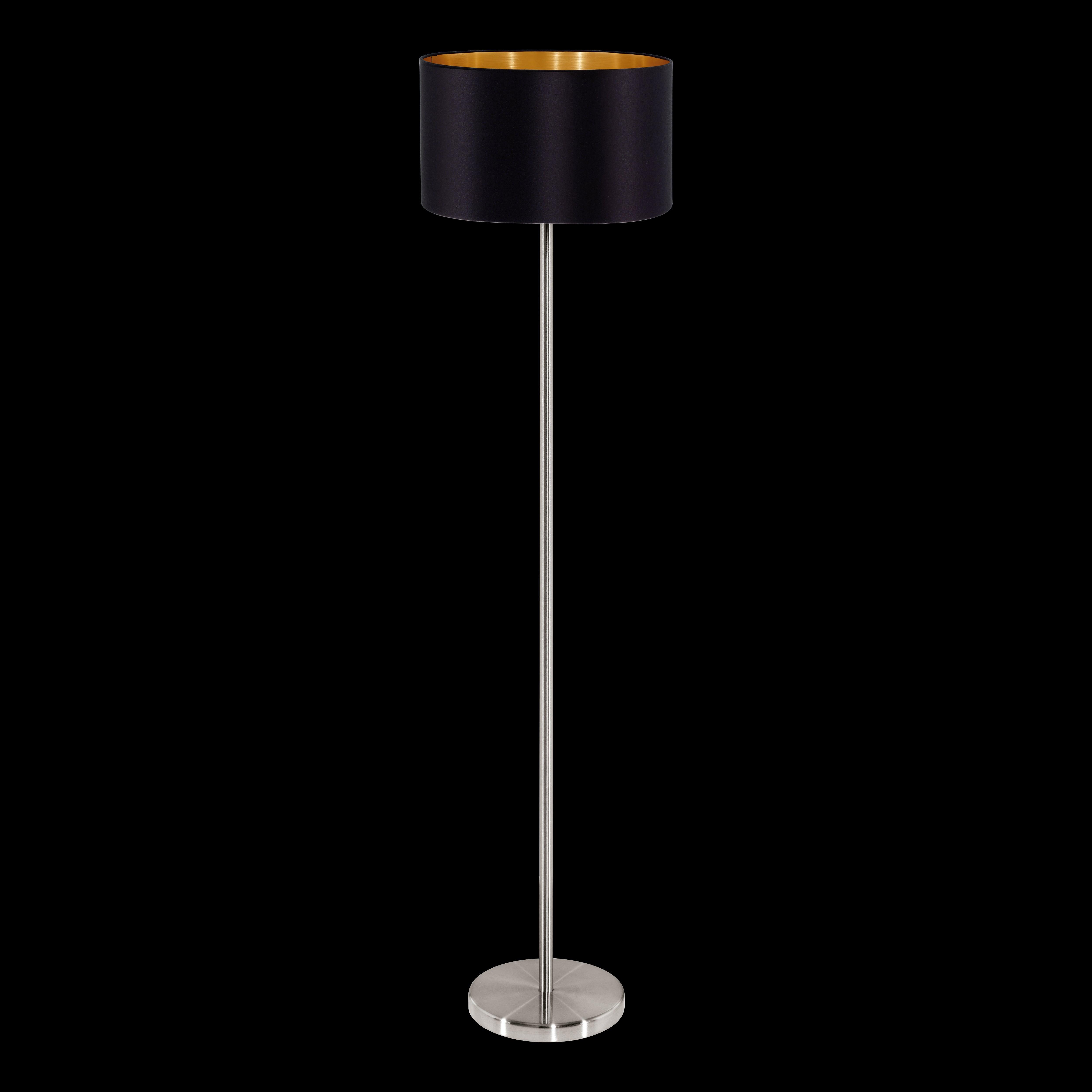 eglo maserlo nickel floor lamp with black gold fabric shade hallway lighting 