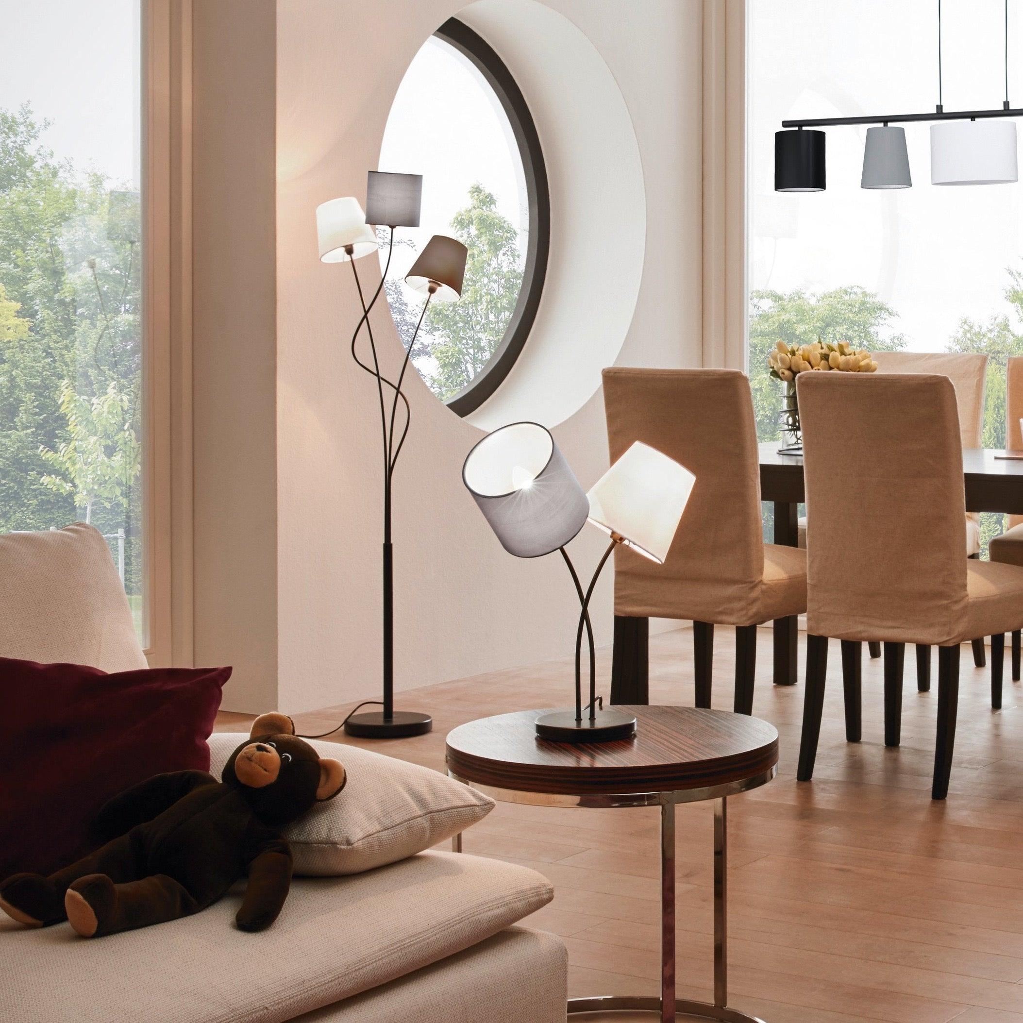 eglo almeida 2 light black table lamp living room image