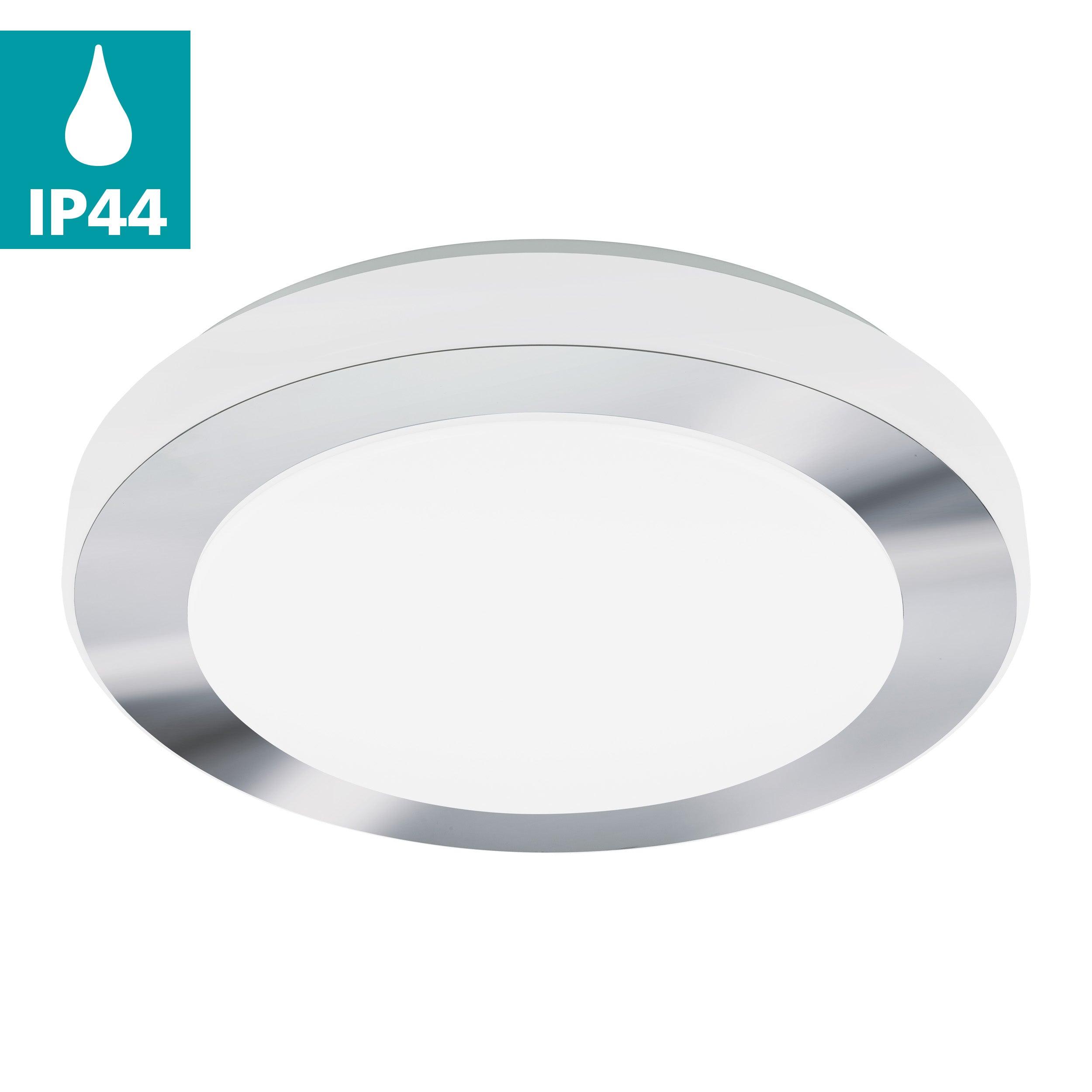 eglo led carpi round chrome ip44 flush light 38 5cm kitchen lighting 