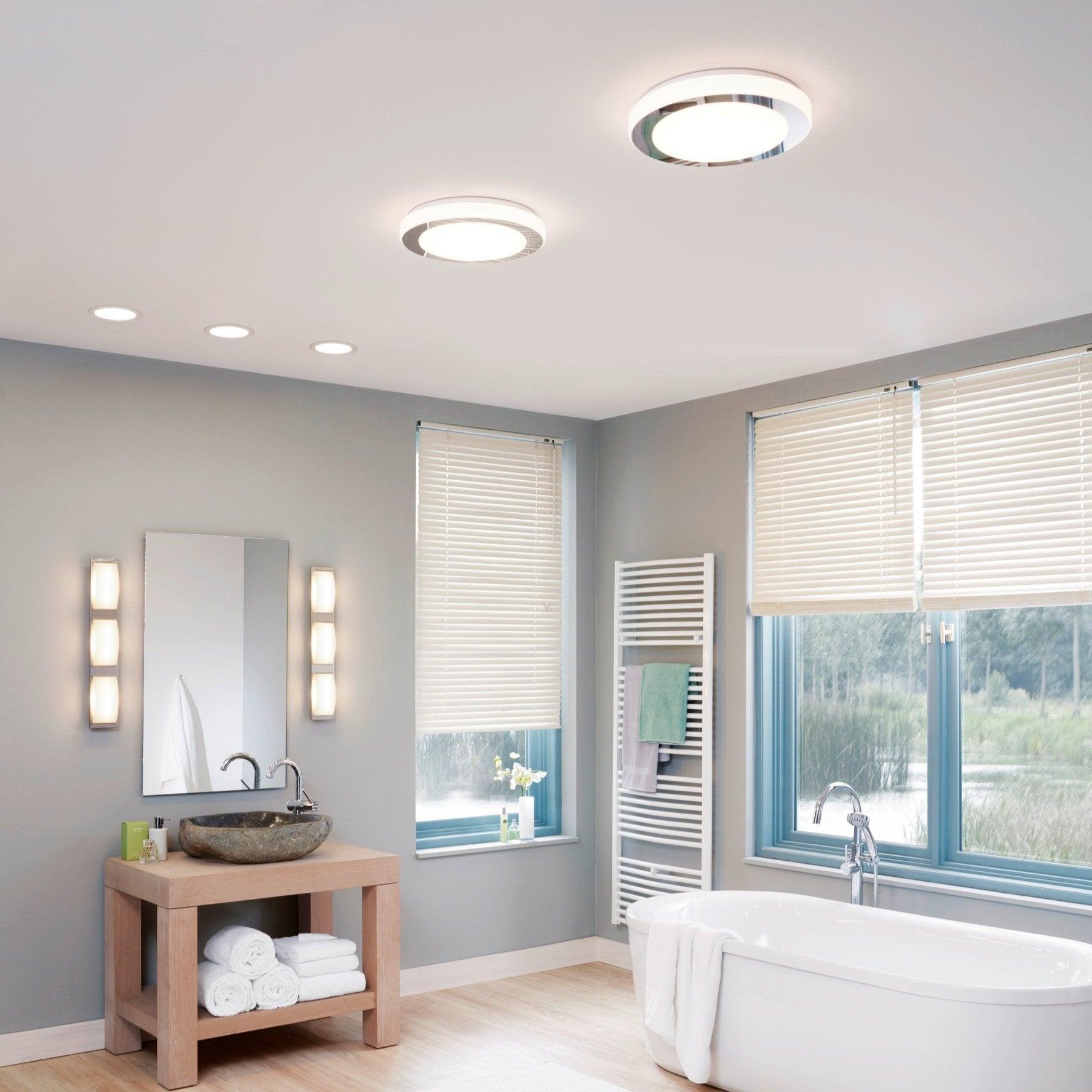 eglo led carpi round chrome ip44 flush light 38 5cm