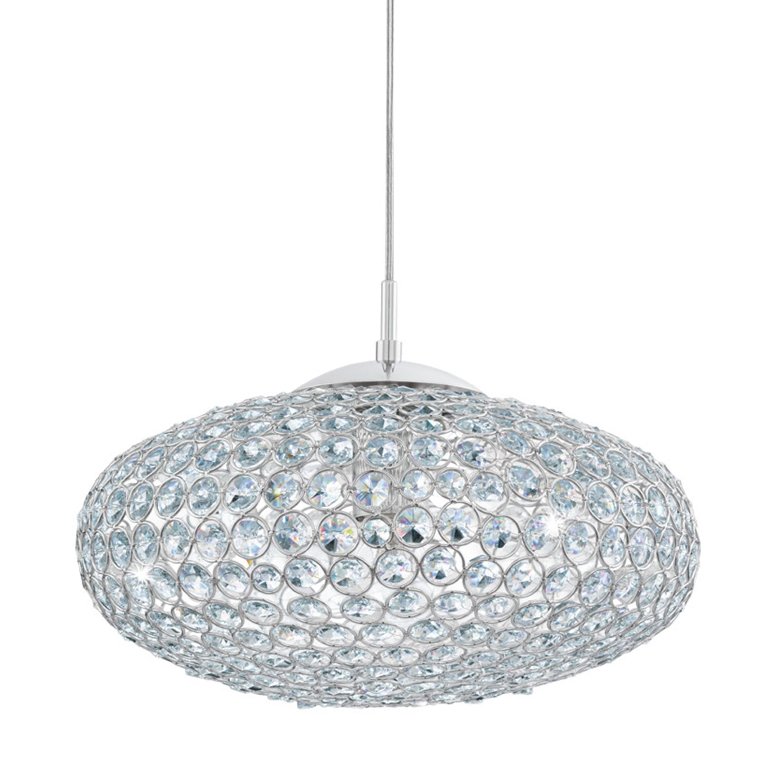 eglo clemente chrome clear glass crystal ceiling pendant hallway lighting 