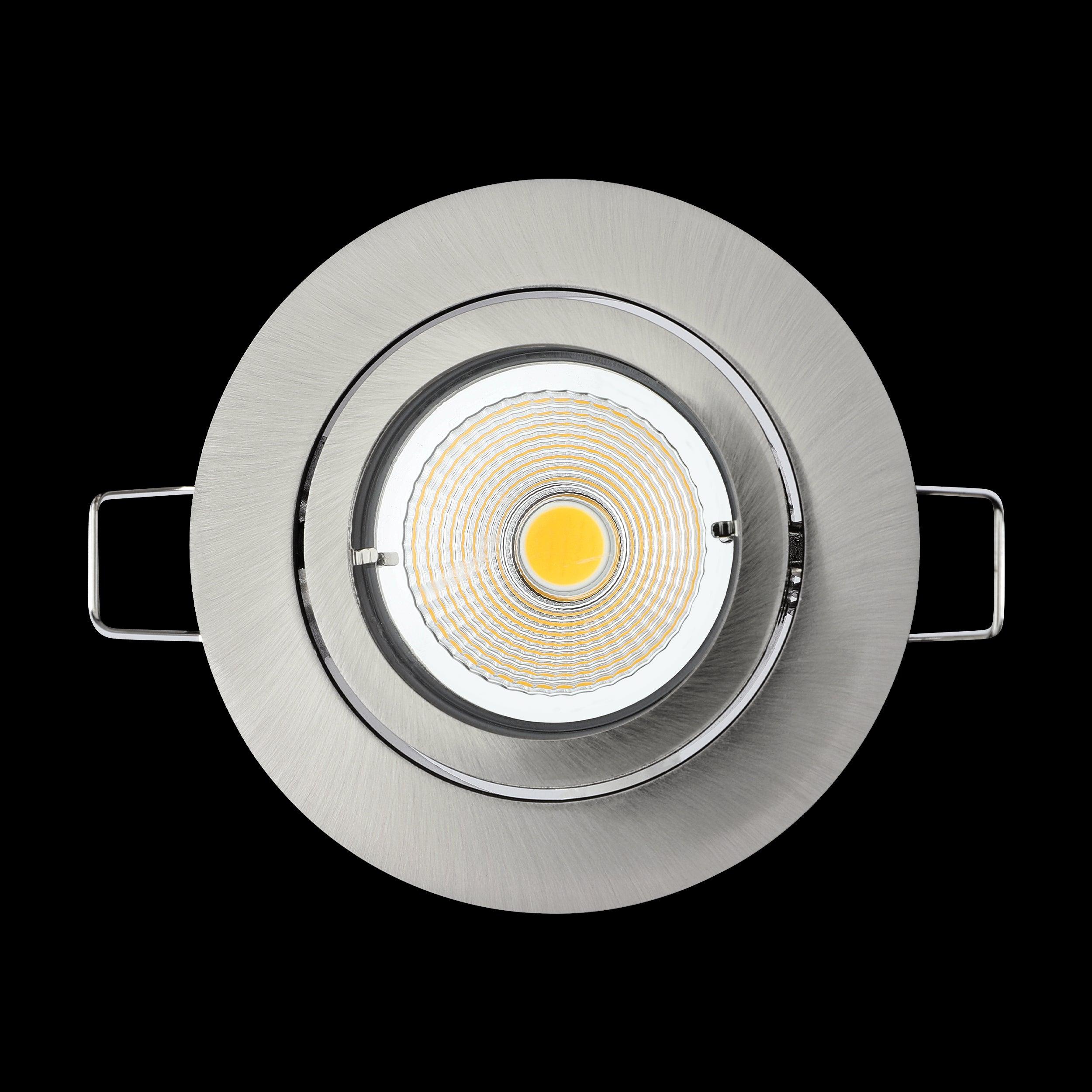 eglo tedo 1 nickel recessed downlight living room close up