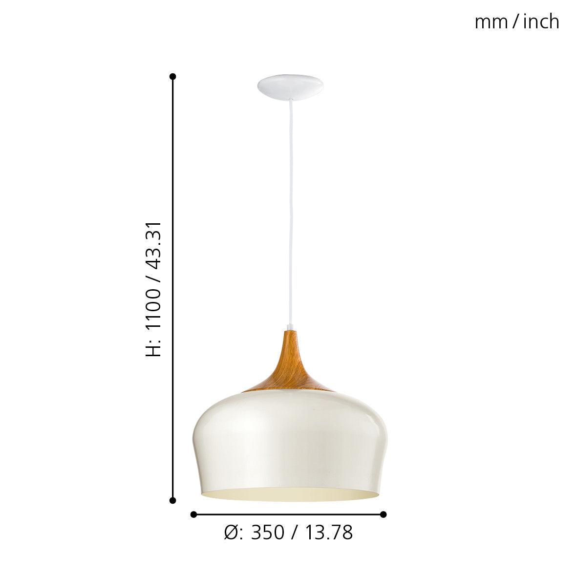 eglo obregon cream metal wood accent ceiling pendant hallway lighting 